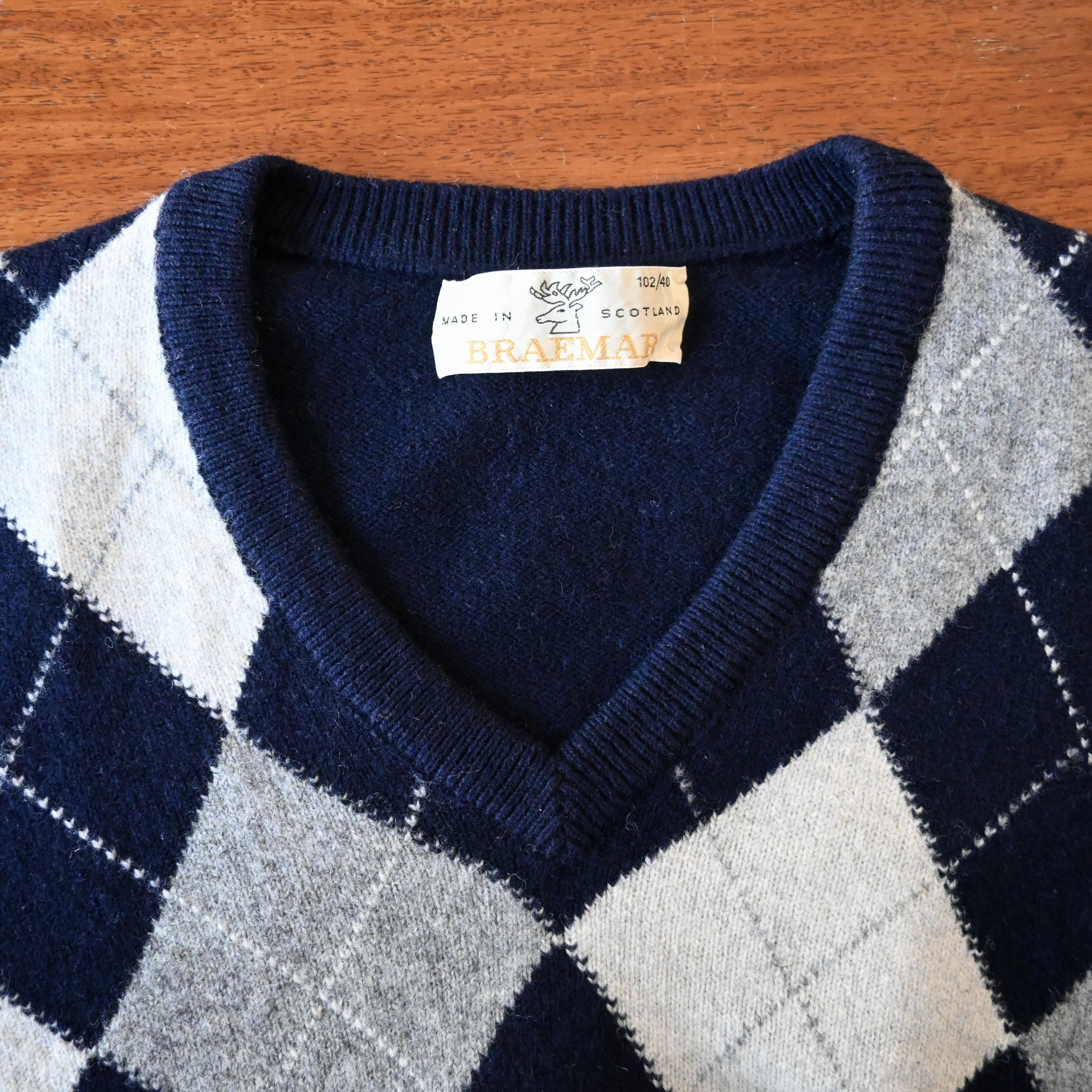 Vintage VTG 1990s BRAEMAR argyle pure wool sweater, made in Scotland Size US S / EU 44-46 / 1 - 10 Thumbnail