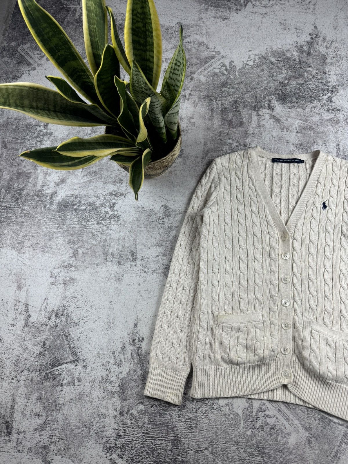 Ralph Lauren Sport Polo Ralph Lauren Women’s White Cable Knit Cotton S Sweater Pullover Cardigan Size S / US 4 / IT 40 - 2 Thumbnail