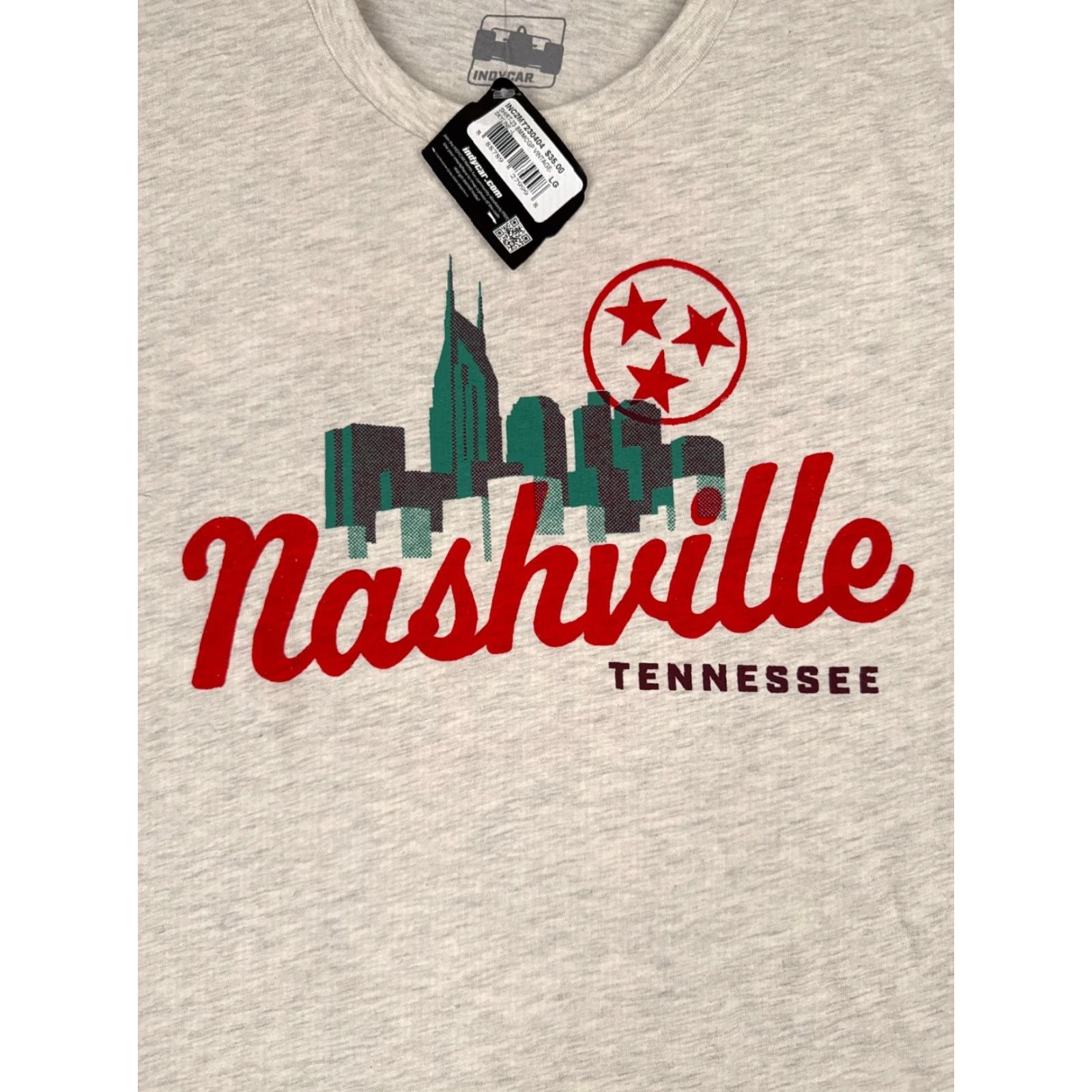 Vintage Nashville Grand Prix Shirt Legends Global Merchandise Adult Large Beige Short Sleeve Crew Neck Indycar Indy T-Shirt Car Racing Logo Men’s Large Beige Size US L / EU 52-54 / 3 - 6 Thumbnail