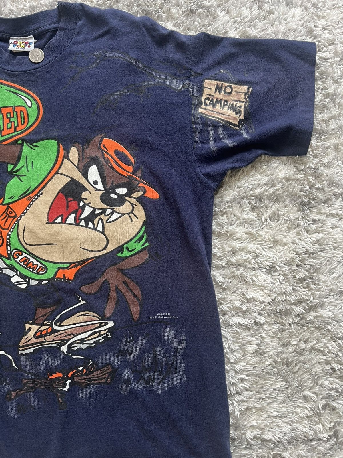 Vintage × Warner Bros Vintage Looney Tunes Taz Camping Hot Tempered AOP Size US L / EU 52-54 / 3 - 6 Thumbnail