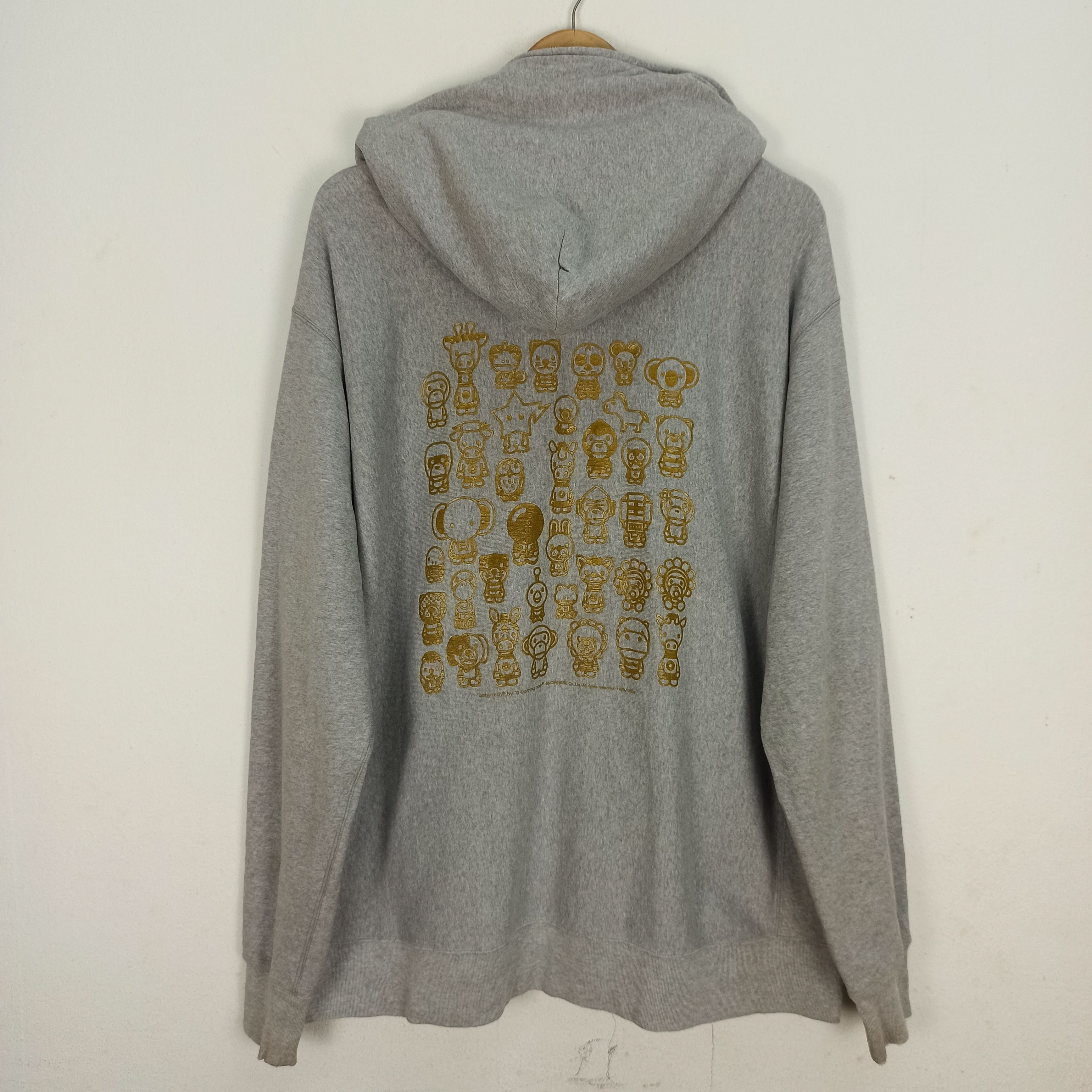 Bape BAPE Milo All-Star Full Zip Hoodie Gray X Gold A Bathing Ape Size US XL / EU 56 / 4 - 1 Thumbnail