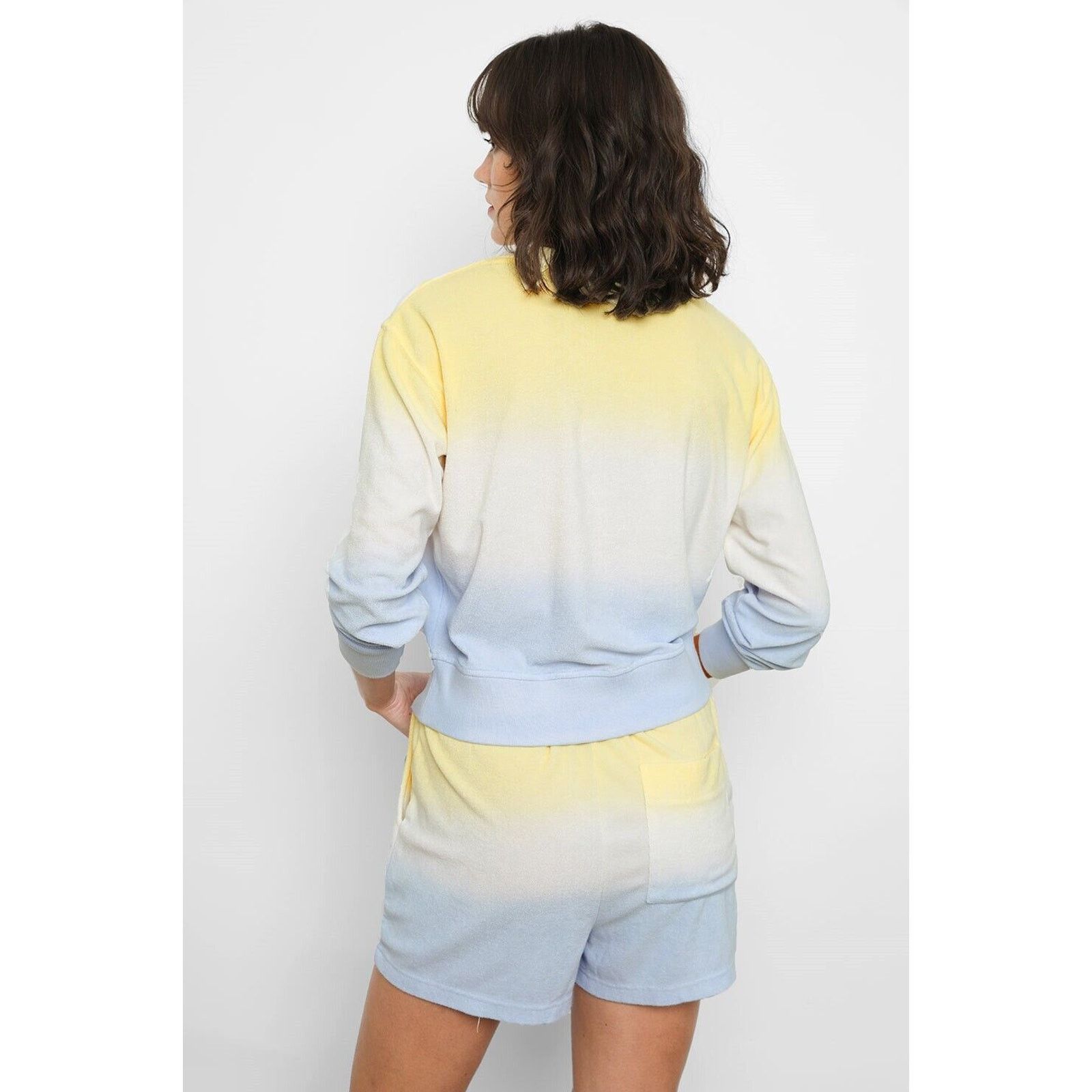 Rails Women Blue Dip Dye Terry Relaxed Sweatshirt Size XXL