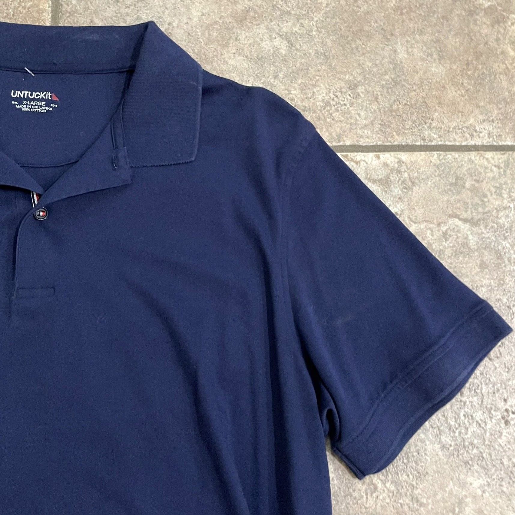 UNTUCKit UNTUCKit Polo Shirt Men XL Blue Cotton 100% Casual Dress Shirt Size US XL / EU 56 / 4 - 2 Thumbnail