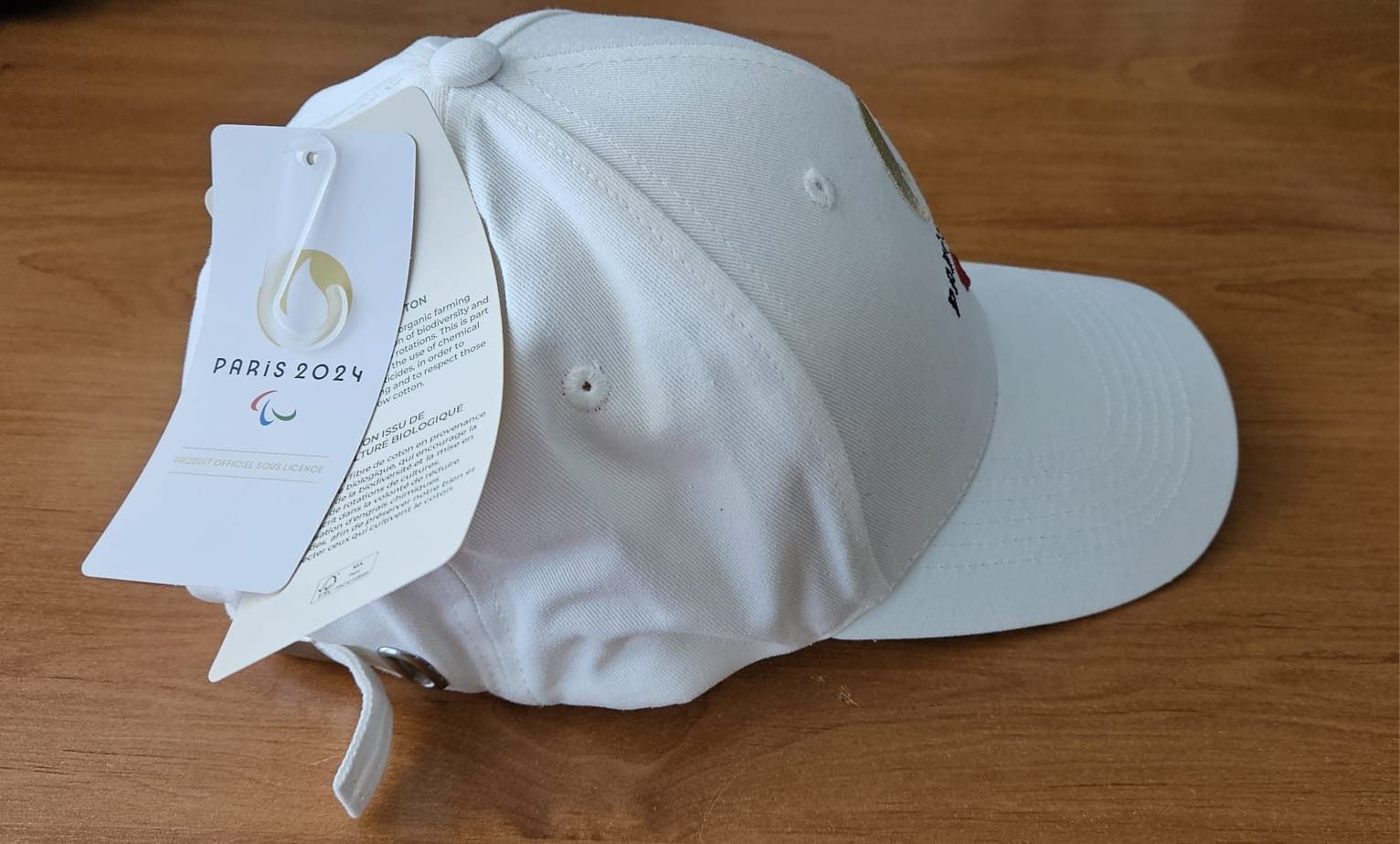 Vintage Official Paris 2024 Paralympic Cap - White and Gold - NWT Size ONE SIZE - 6 Thumbnail