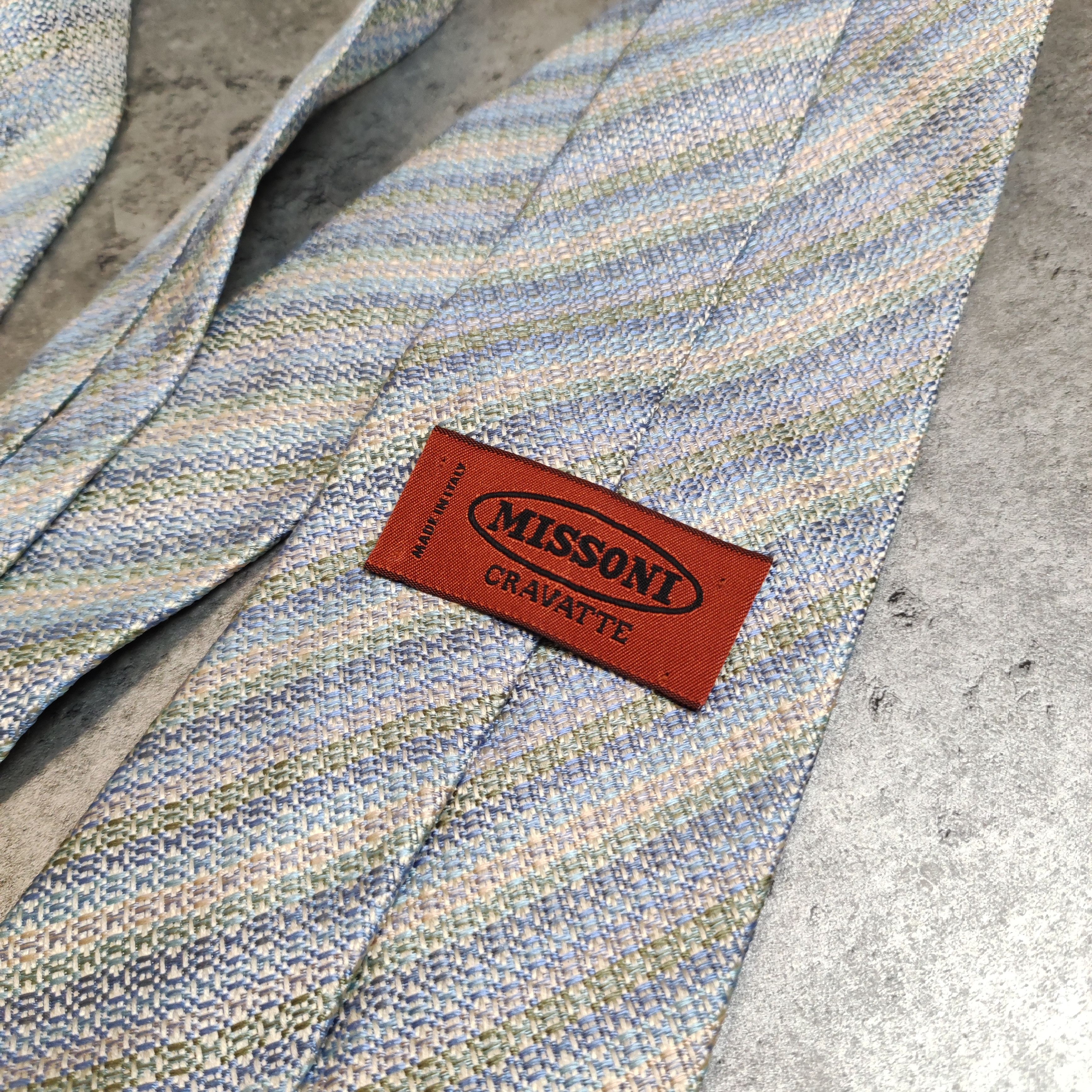 Missoni Vintage RARE 90s Missoni Cravatte Abstract Tie Size ONE SIZE - 3 Thumbnail