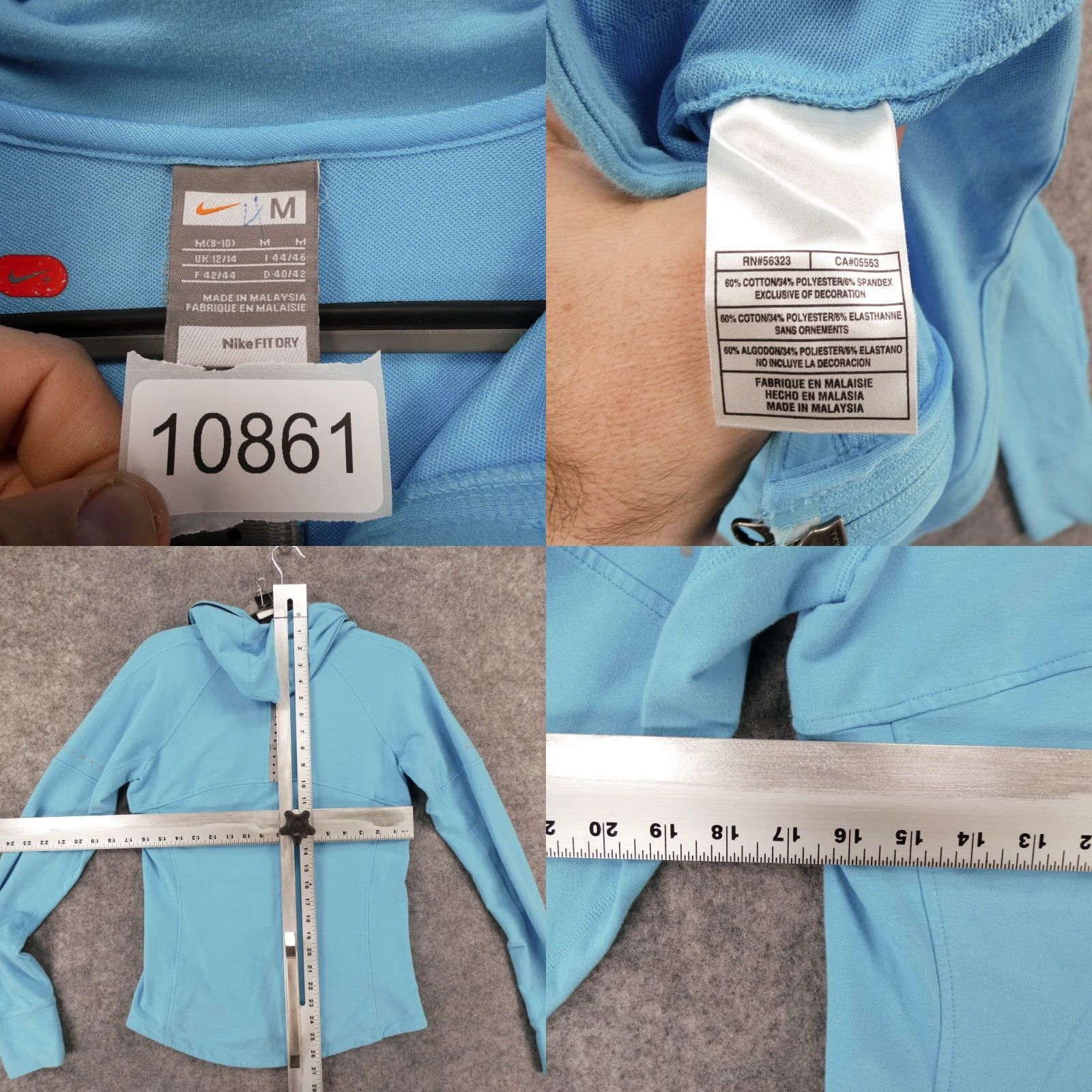 Nike Nike Jacket Womens Light Blue Hooded Track Athleisure Ladies Medium (8-10) Size M / US 6-8 / IT 42-44 - 8 Thumbnail