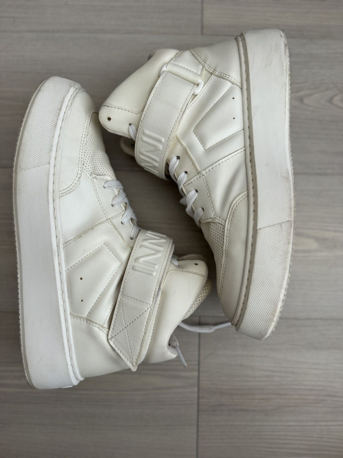 Ganni GANNI White Sporty Mix High-Too Sneakers EU 39 Size US 9 / IT 39 - 5 Thumbnail