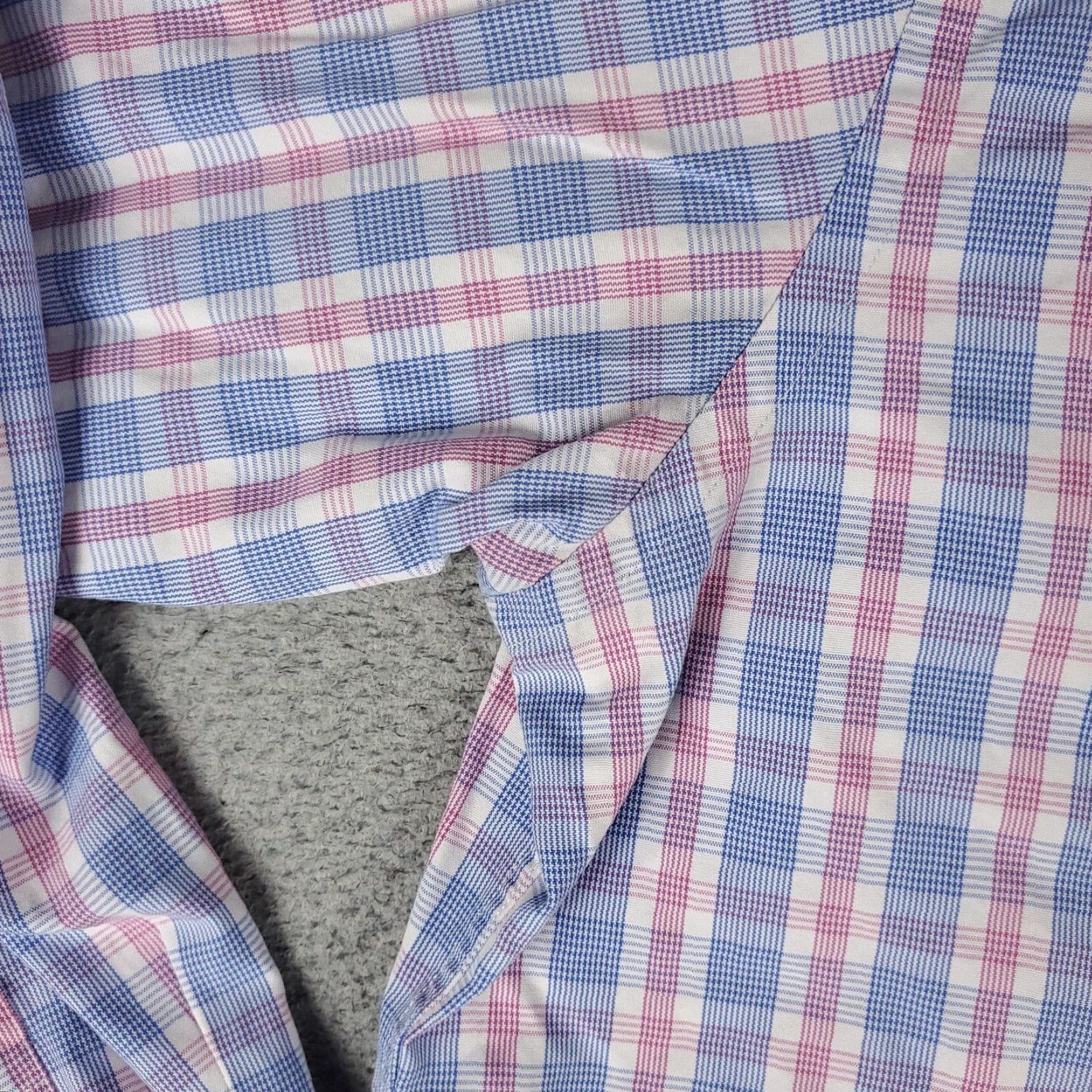 David Donahue VINTAGE David Donahue Men's Dress Shirt 17.5 Long Sleeve Plaid Pink Cotton Business Casual Size 46R - 4 Thumbnail