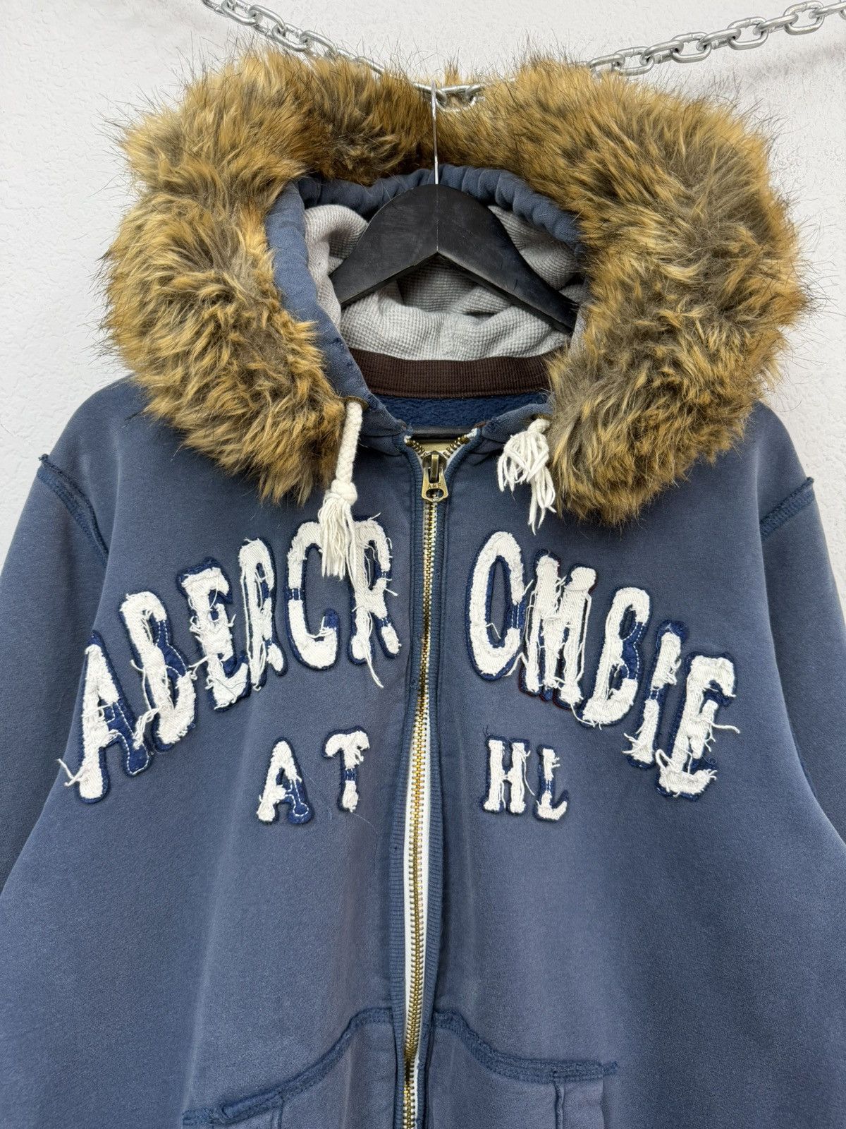 If Six Was Nine Vintage Abercrombie & Fitch Y2K 00s Fur Hoodie Ifsixwasnine Size US L / EU 52-54 / 3 - 6 Thumbnail