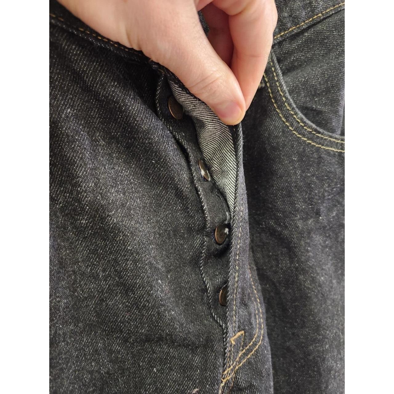 Levi's × Vintage LEVI LEVIS 501 STRAIGHT MEN'S BUTTON FLY BLACK DENIM JEANS Size US 34 / EU 50 - 2 Thumbnail