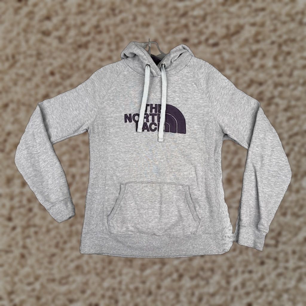 The North Face The North Face Hoodie Womens Small Gray Pullover Logo Front Pocket Sweater Size S / US 4 / IT 40 - 1 Thumbnail