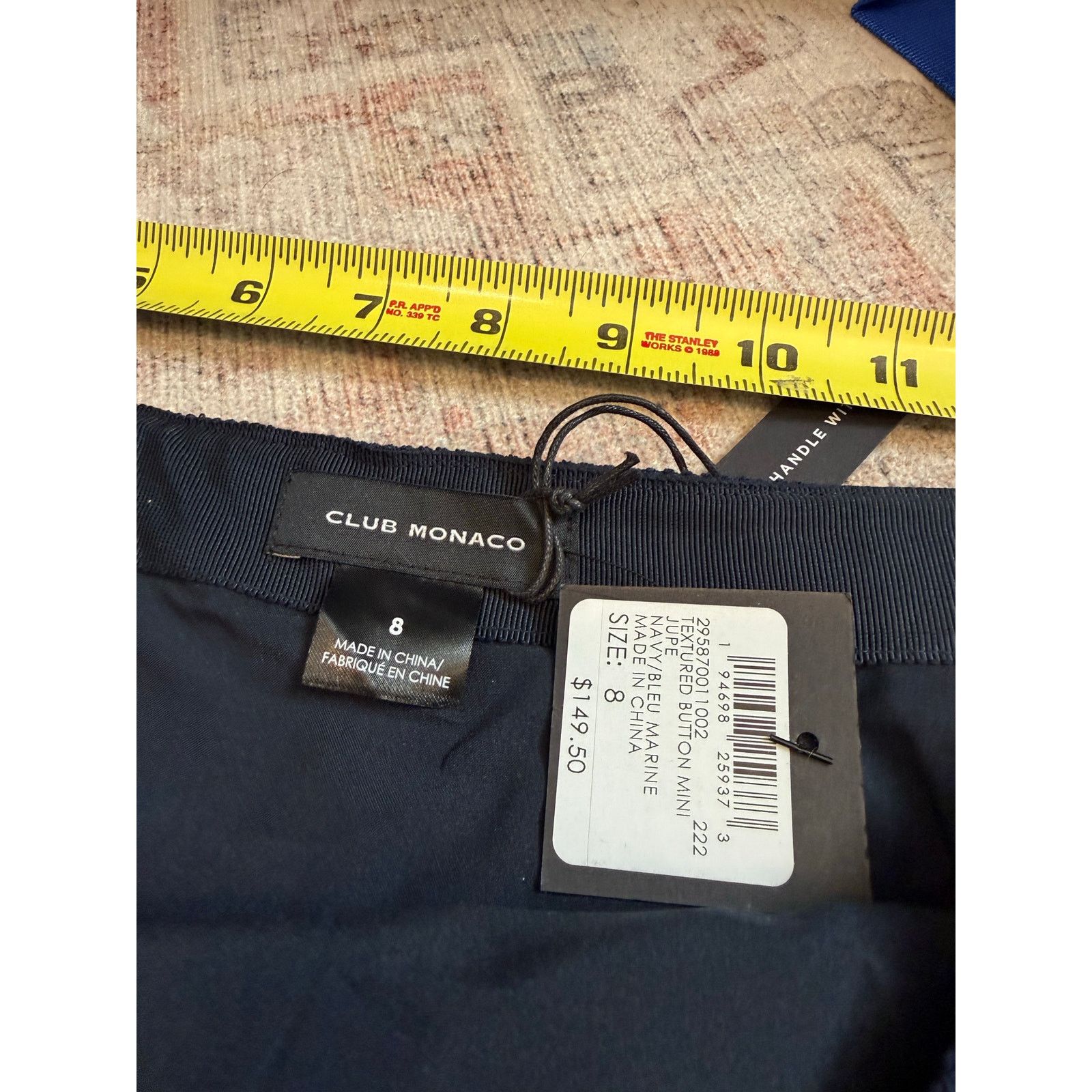 Club Monaco Club Monaco NWT Navy Blue Button Mini Skirt Sz 8, MP $150 Size 30" / US 8 / IT 44 - 5 Thumbnail