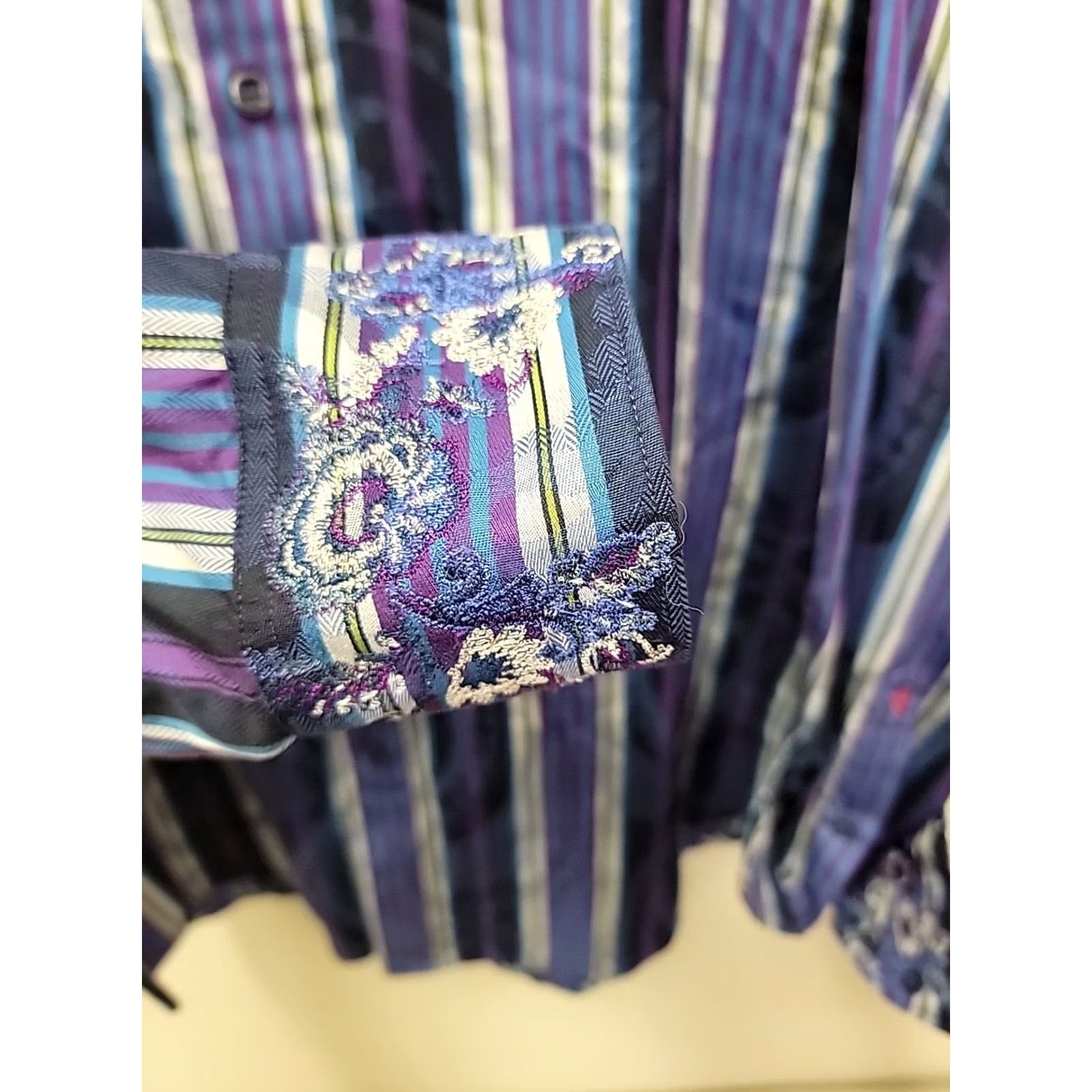 Robert Graham Robert Graham Mens Button-Down Shirt Stripe Multicolor L Large Regular Long Sleeve Button-Up Shirt Size US L / EU 52-54 / 3 - 4 Thumbnail