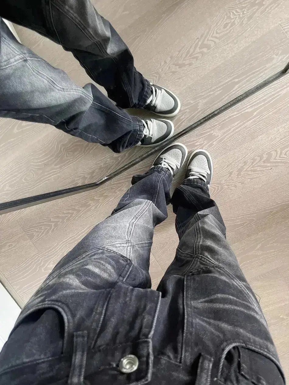 Japanese Brand Hip hop straight leg loose patchwork jeans Size US 32 / EU 48 - 4 Thumbnail