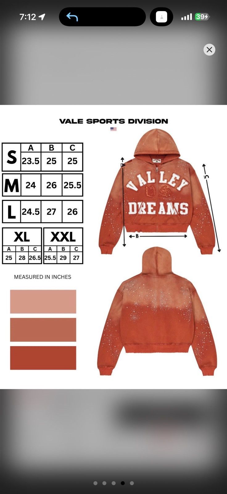 Vale Vale Valley Dreams Orange Classico Zip Up Hoodie Size Medium Size US M / EU 48-50 / 2 - 16 Thumbnail
