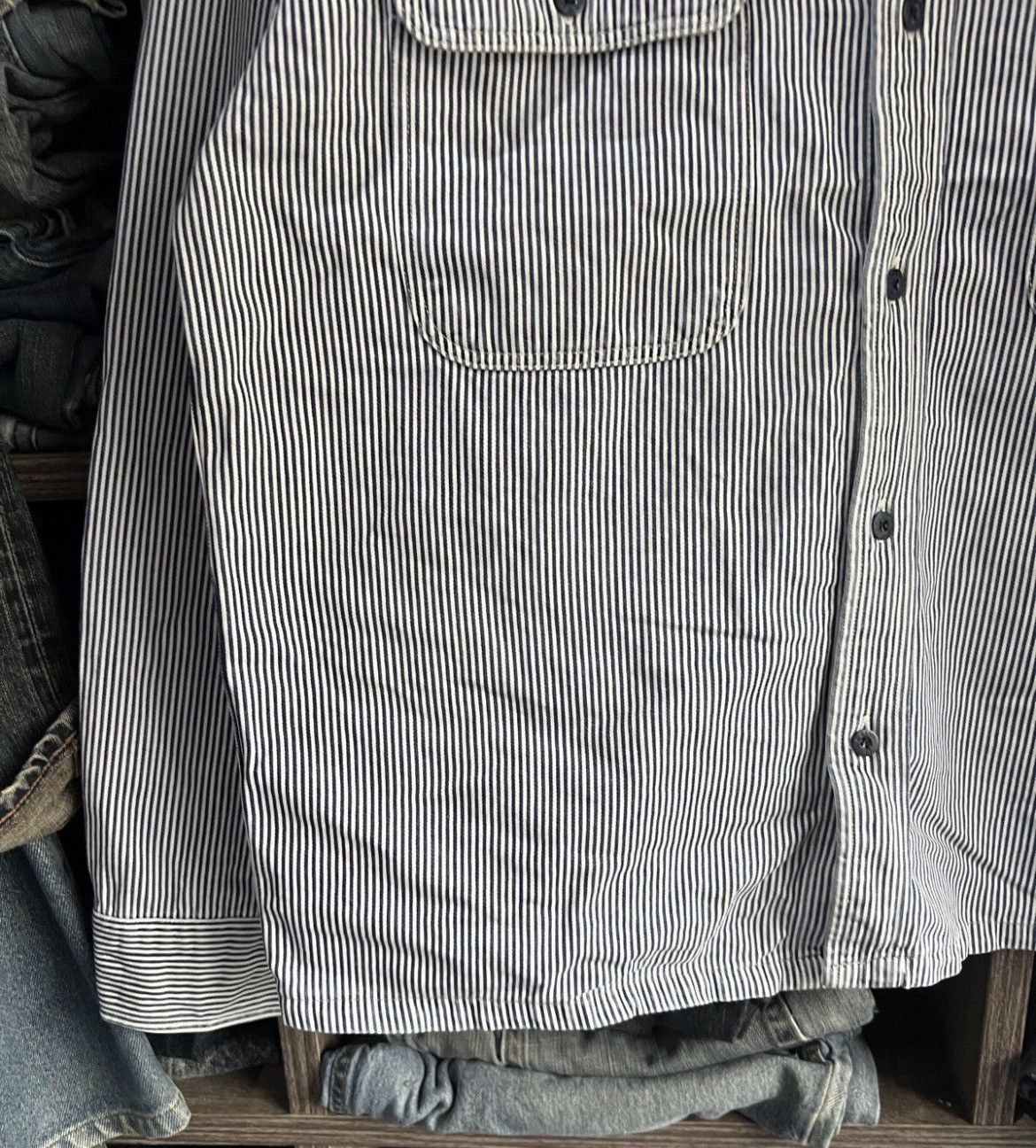 Levi's 🔥Vintage Levis Hickory Stripes Overshirt Size US M / EU 48-50 / 2 - 7 Thumbnail