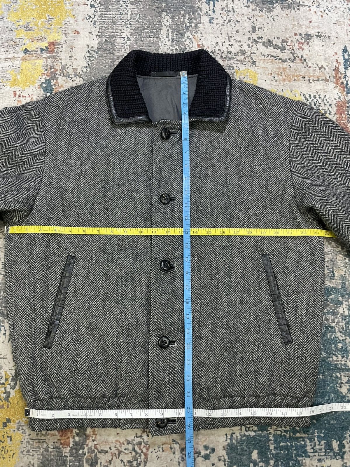 Luciano Barbera Luciano Barbera Herringbone Tweed Wool Bombers Size US L / EU 52-54 / 3 - 14 Thumbnail