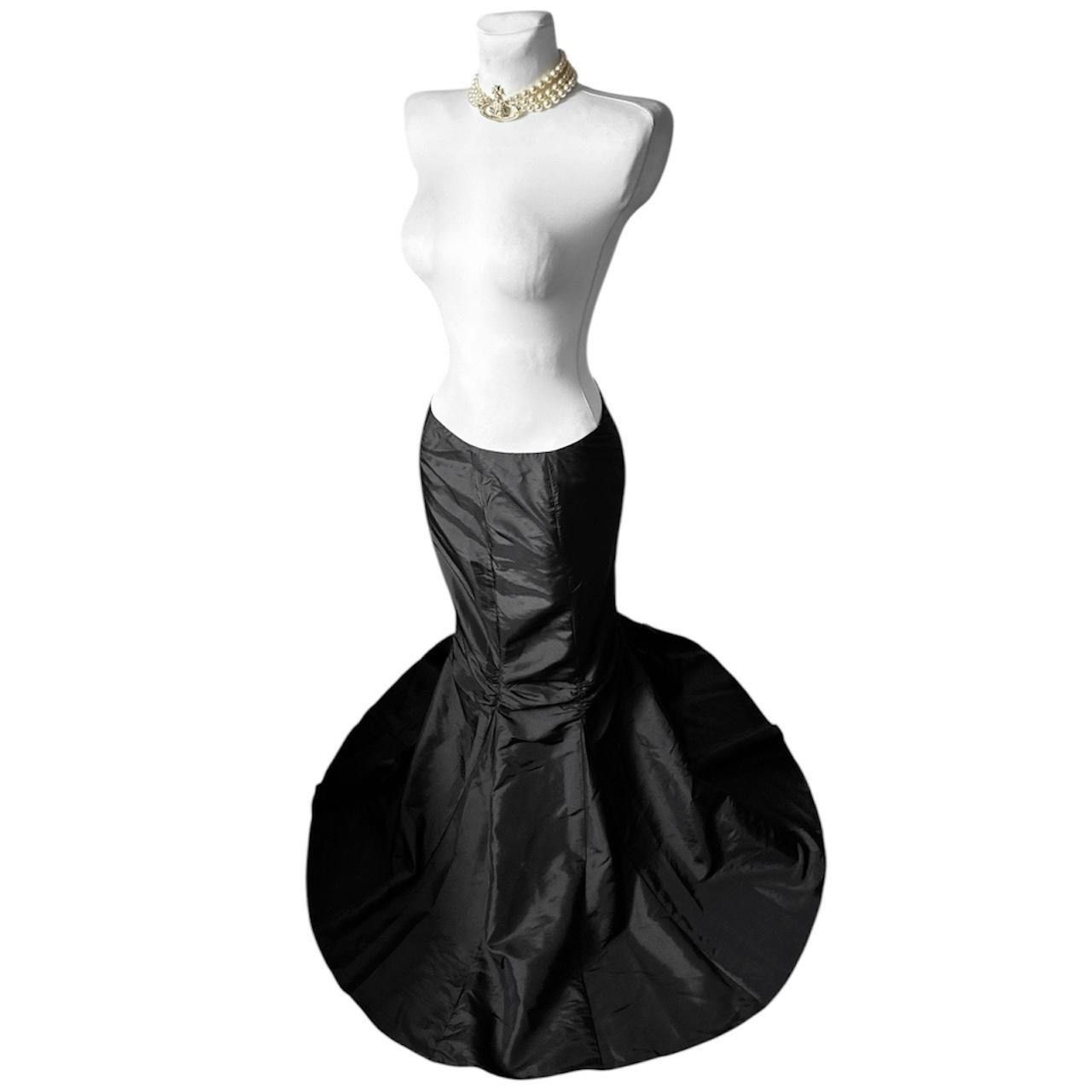 Vintage Avant Garde maxi draped asymmetric nylon skirt Size 25" / US 0 / IT 36 - 2 Thumbnail