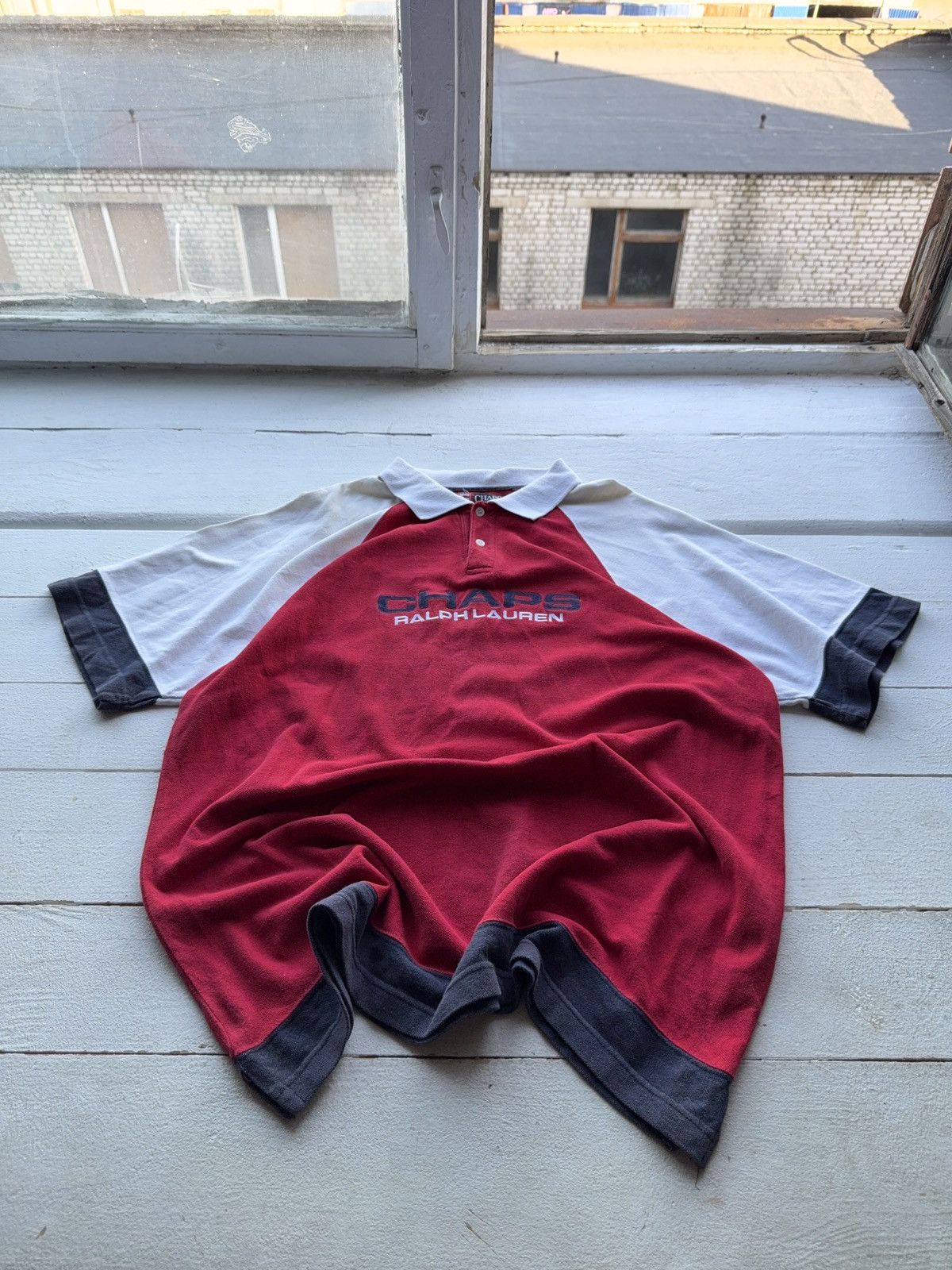 Polo Ralph Lauren Vintage 90s Chaps Ralph Lauren Retro Big Logo Polos Size US L / EU 52-54 / 3 - 1 Thumbnail