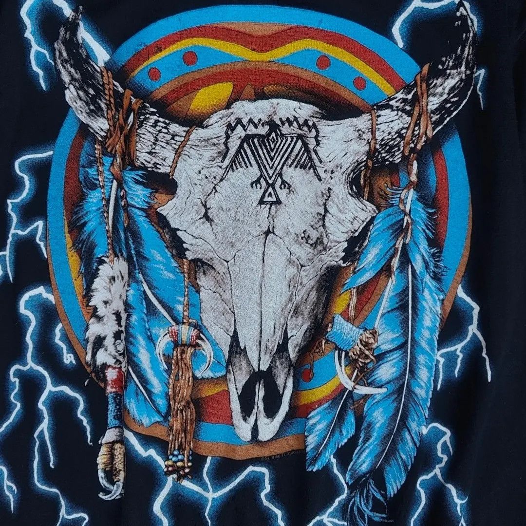 Vintage American Thunder "Bull Skull" Vintage Tee Size US L / EU 52-54 / 3 - 3 Thumbnail