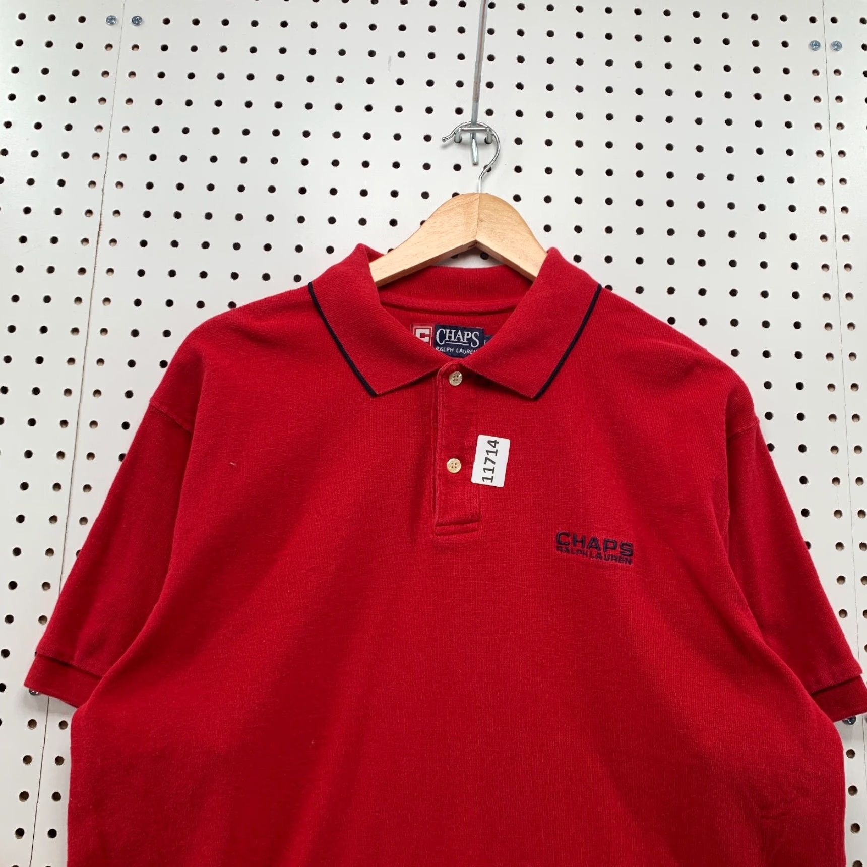Ralph Lauren VINTAGE Chaps Ralph Lauren Polo Shirt Mens Large Red Embroidered Polo Shirt 90s Polo Mens Red, Embroidered Size US L / EU 52-54 / 3 - 2 Thumbnail