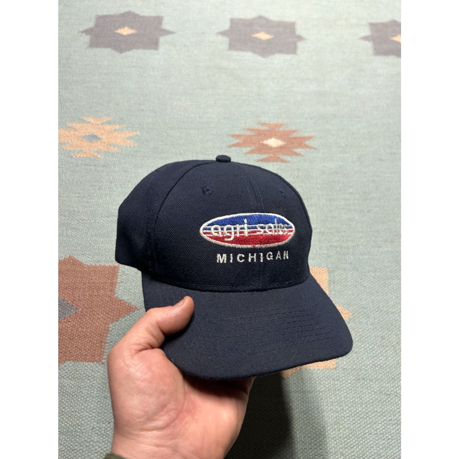 Vintage VINTAGE SnapBack Hat Cap Agri Sales Michigan Bean People Farm Blue Adjustable Mens Size ONE SIZE - 2 Thumbnail