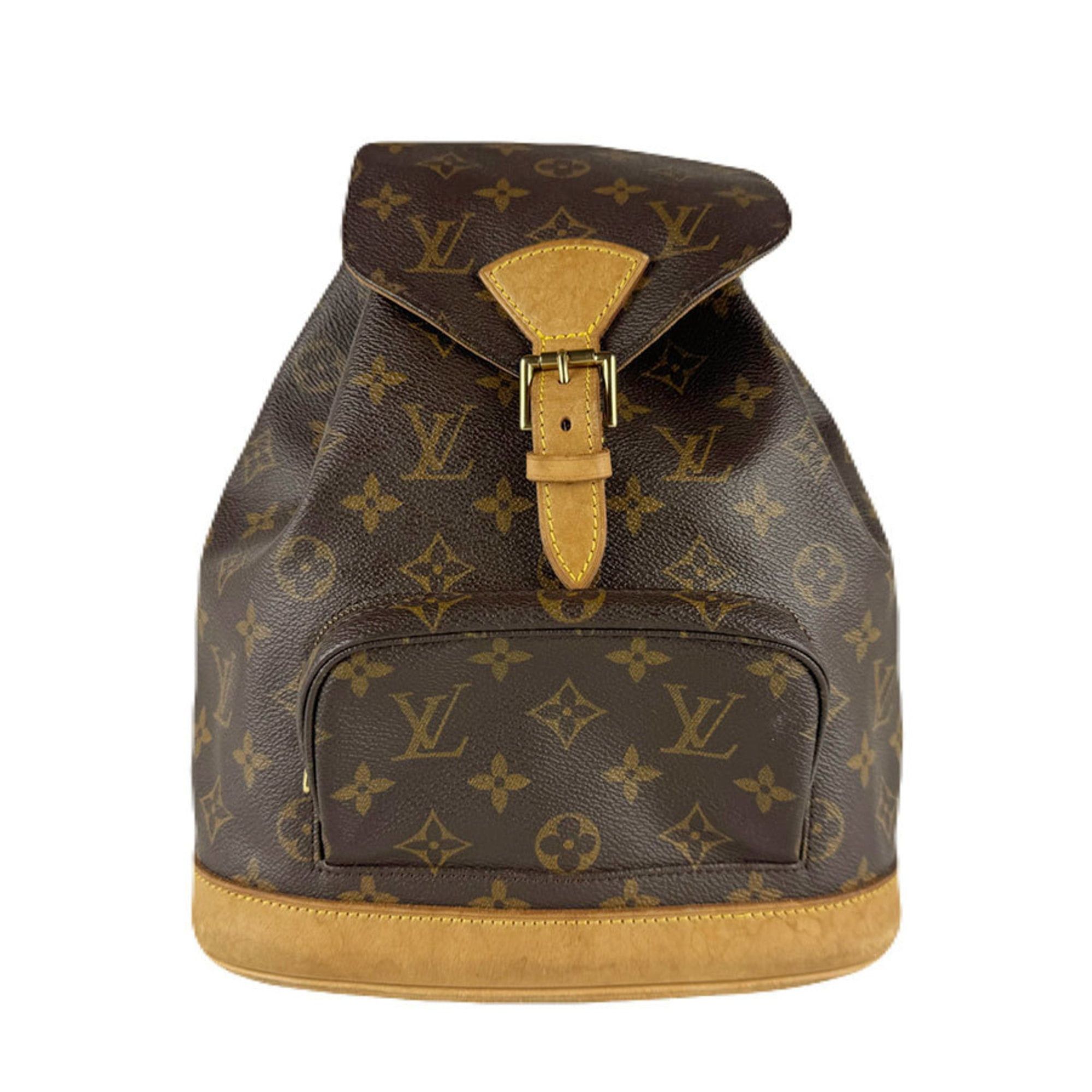 Louis Vuitton Monogram Montsouris MM Backpack in Canvas Brown and Gold Women's M51136 z8621
