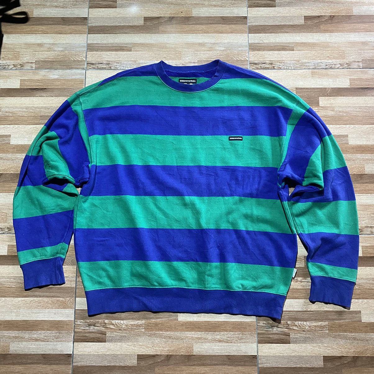thisisneverthat Thisisneverthat Stripe Box Logo Crewneck Size US XL / EU 56 / 4 - 1 Thumbnail