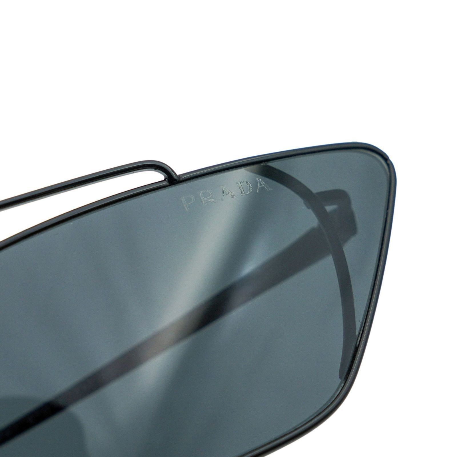 Prada Prada SPR 64U Cat Eye Rectangular Metal Black Sunglasses Size ONE SIZE - 5 Thumbnail