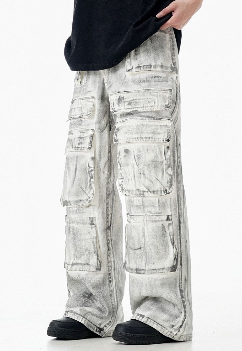 Japanese Brand × Vintage Utility grunge multi pocket faded dirty cargo pants Size US 28 / EU 44 - 2 Thumbnail