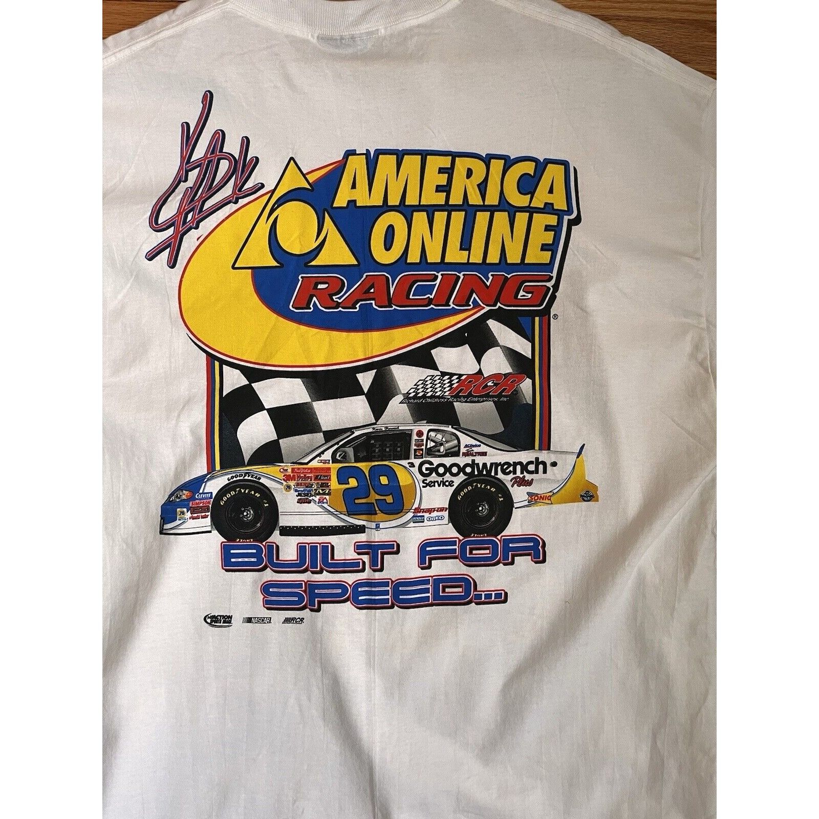 NASCAR NEW VINTAGE NASCAR KEVIN HARVICK 29 CHEVY RACING TEE SIZE L Size US L / EU 52-54 / 3 - 6 Thumbnail