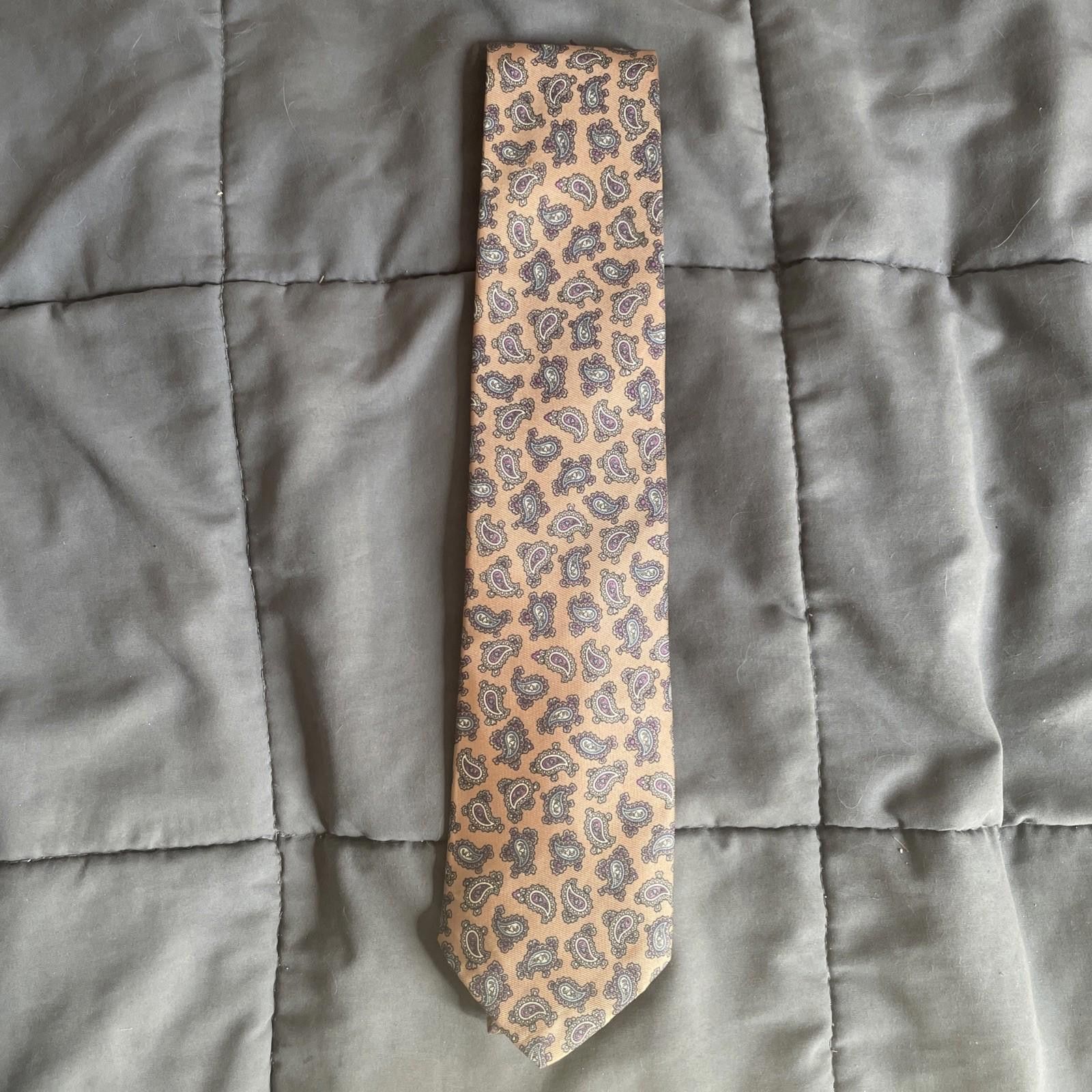 Our Legacy Vintage Legacy Luxury Narrow Tie Tan Blue Purple Paisley Size ONE SIZE - 1 Thumbnail