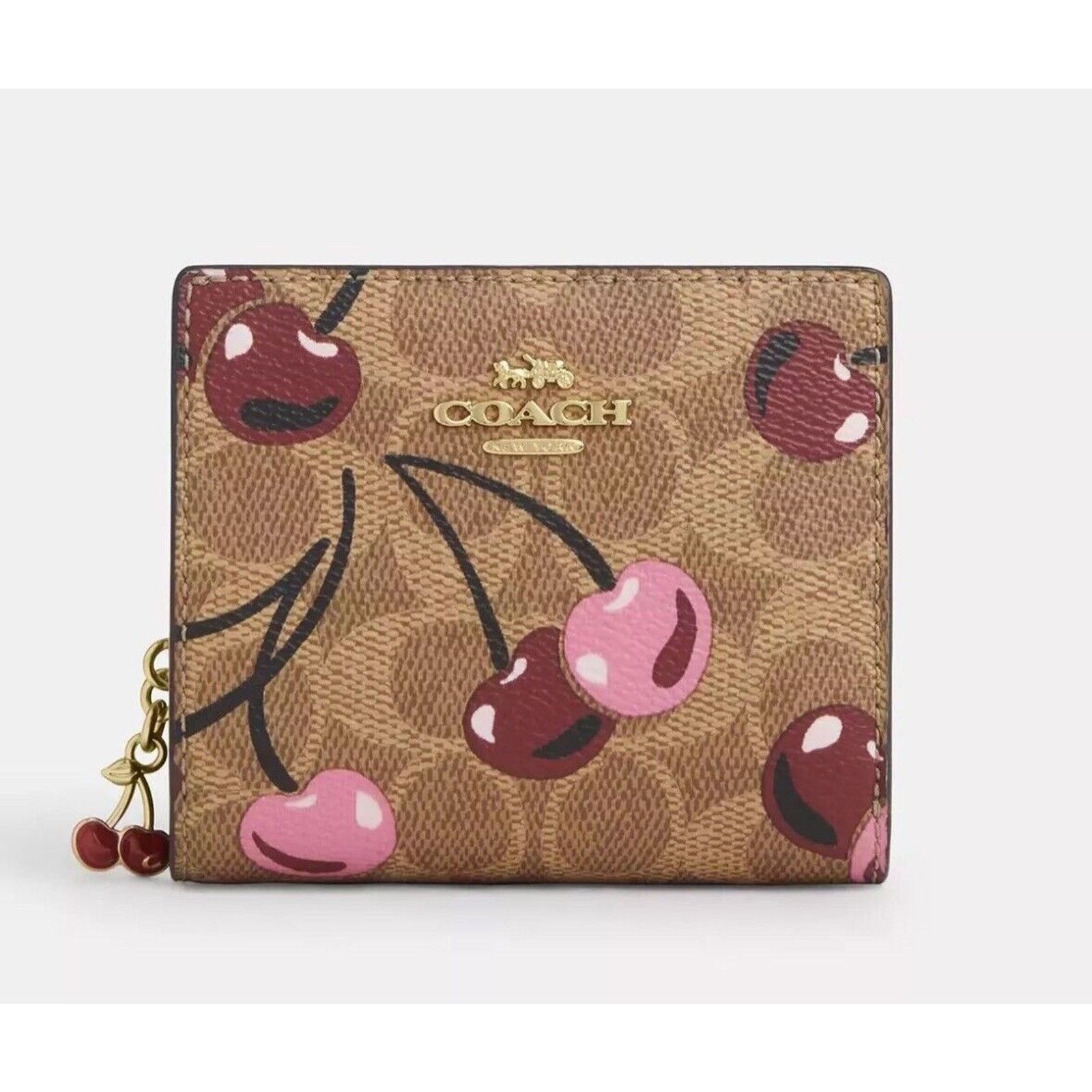 Coach NWT Limited Coach Snap Wallet CZ347 Canvas Pink Cherry Size ONE SIZE - 2 Thumbnail