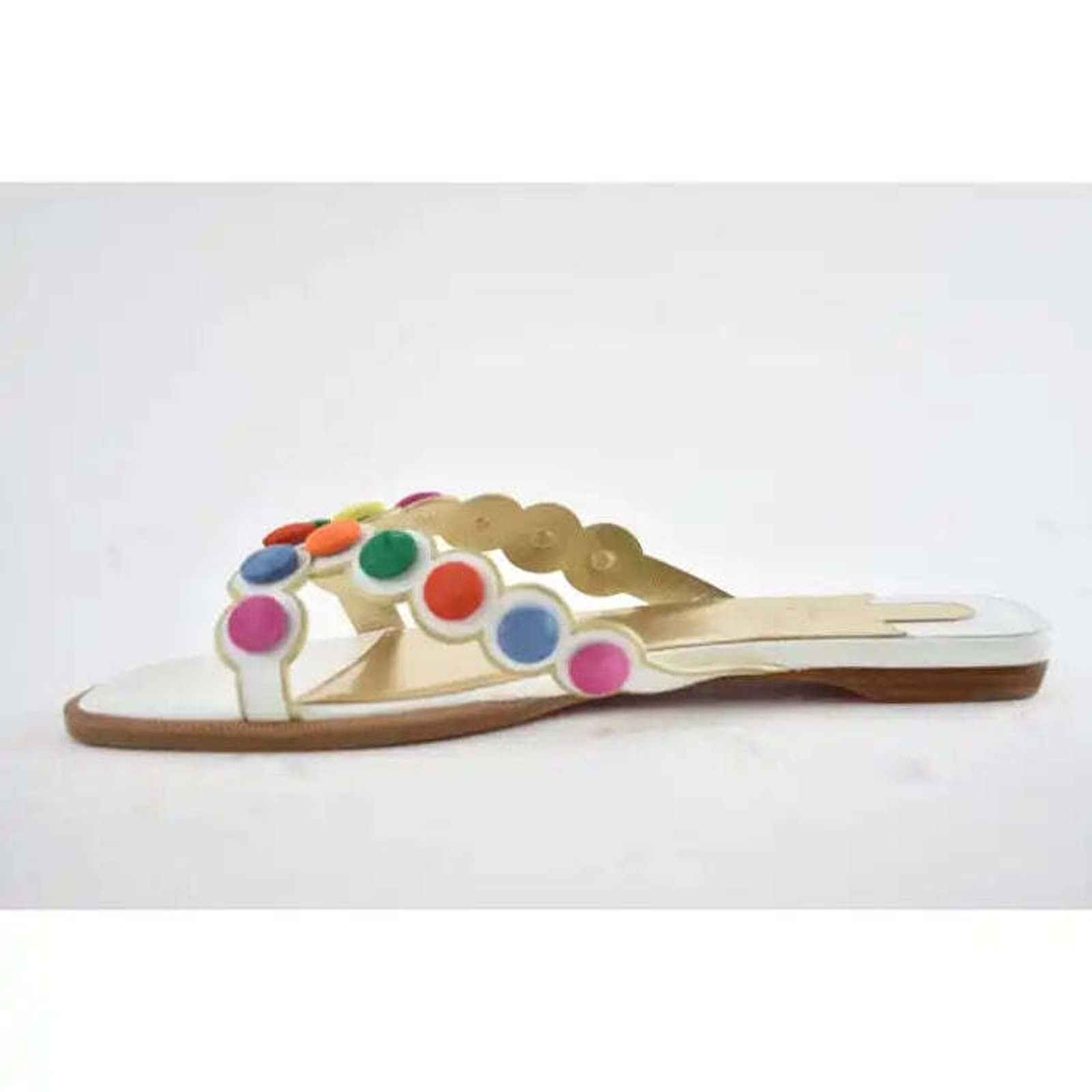 Christian Louboutin Christian Louboutin Smarta Flat White Multicolor Slide Slip Size US 10 / IT 40 - 9 Thumbnail