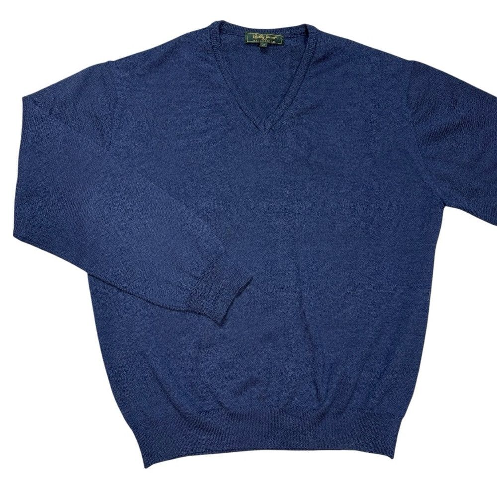 Bobby Jones Bobby Jones Signature 100% Merino Wool V-Neck Blue Made In Size US M / EU 48-50 / 2 - 1 Thumbnail