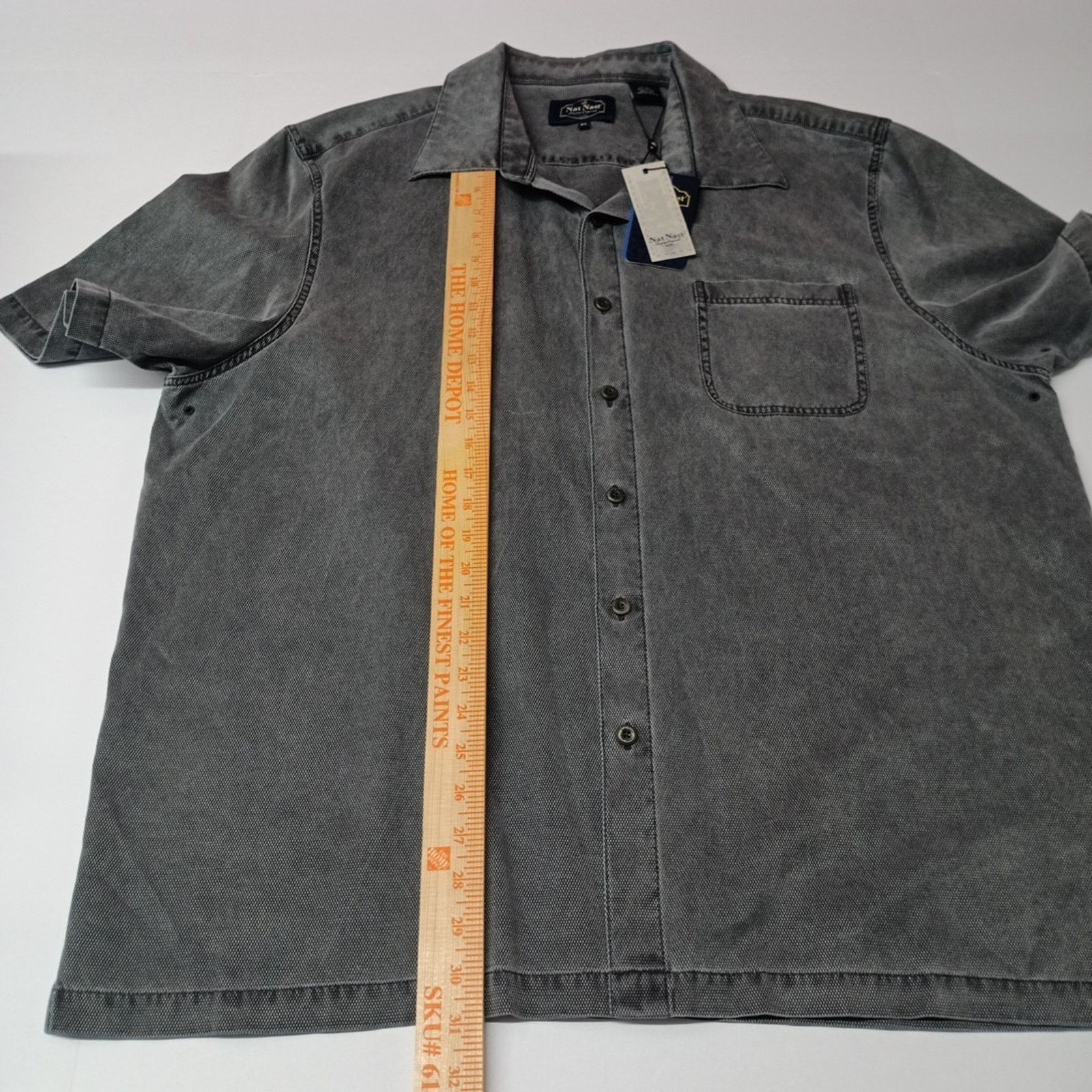 Nat Nast Nat Nast Shirt Men's XL XLarge Button Up Silk Cotton Gray Size US XL / EU 56 / 4 - 5 Thumbnail