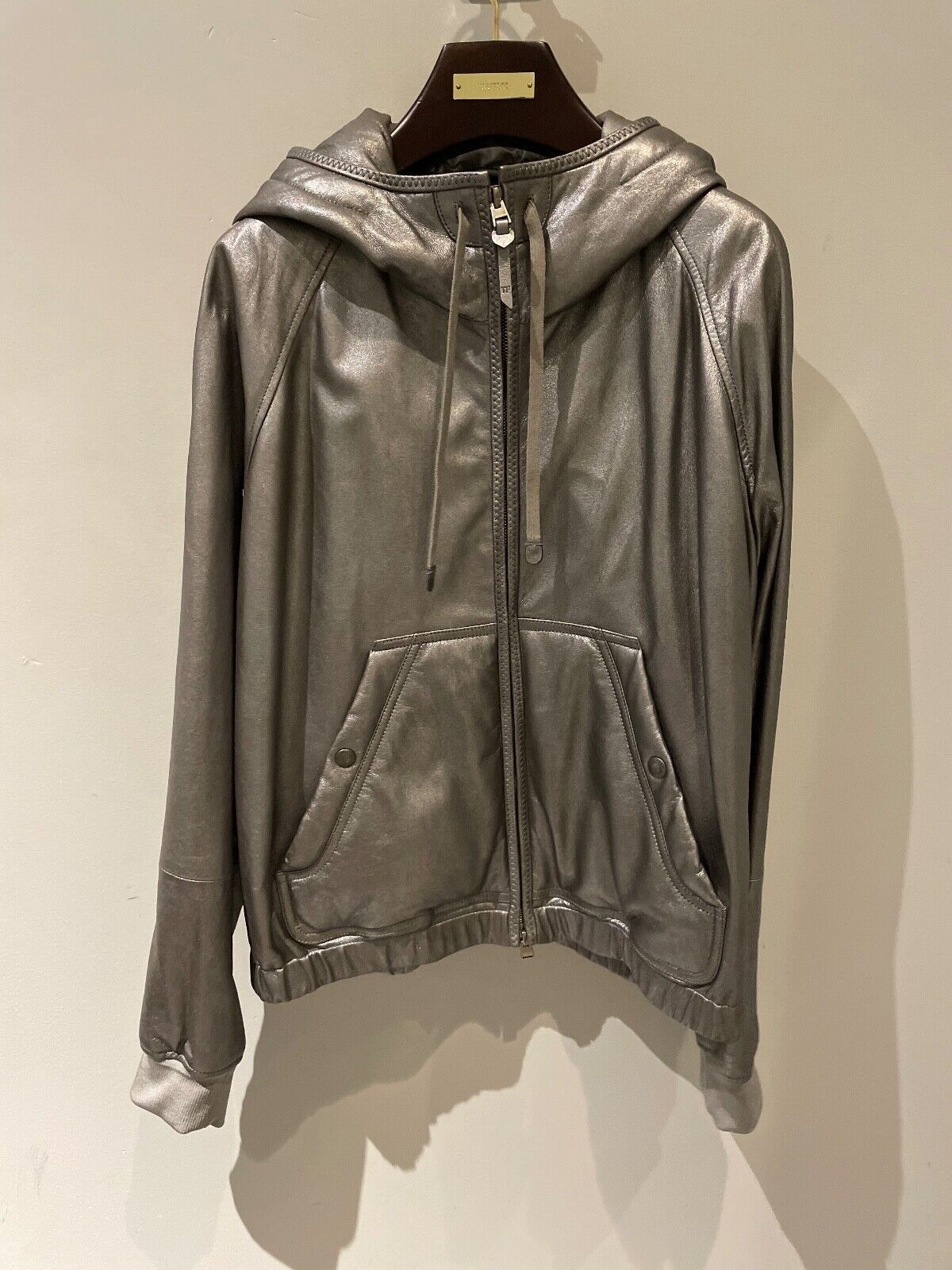 Tom Ford o1w1db11023 Leather Hoodie in Silver Size US L / EU 52-54 / 3 - 2 Thumbnail