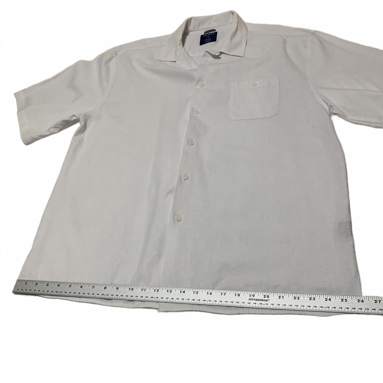 Trussardi Vtg 90s Trust Men's 3X White Linen Rayon Beach Shirt Size US XXL / EU 58 / 5 - 7 Thumbnail