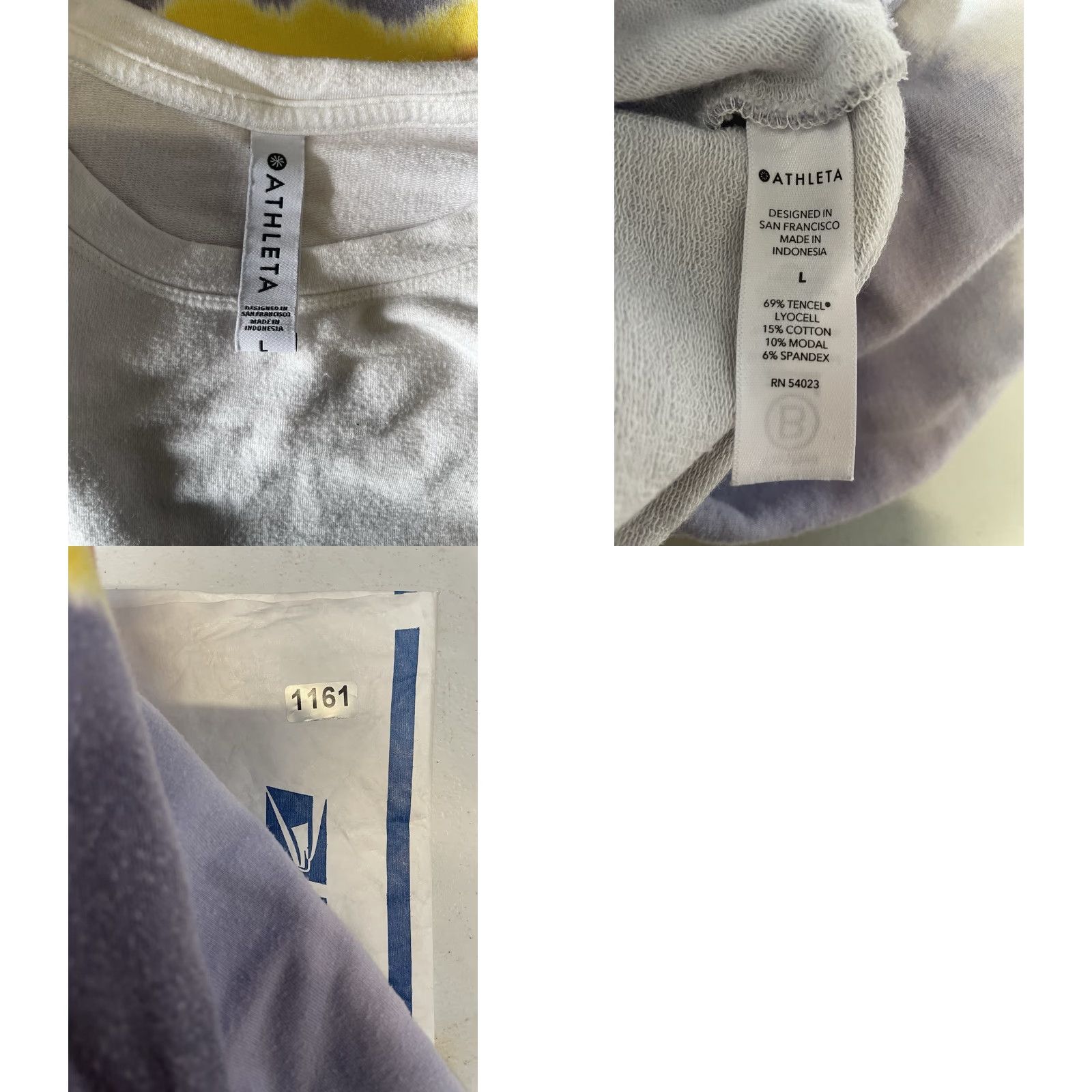 Athleta Athleta Long Sleeve Top Womens Purple Yellow White Sunset L Athletic shirt, Activewear, Regular, Casual, Pre-owned Womens Size L / US 10 / IT 46 - 8 Thumbnail