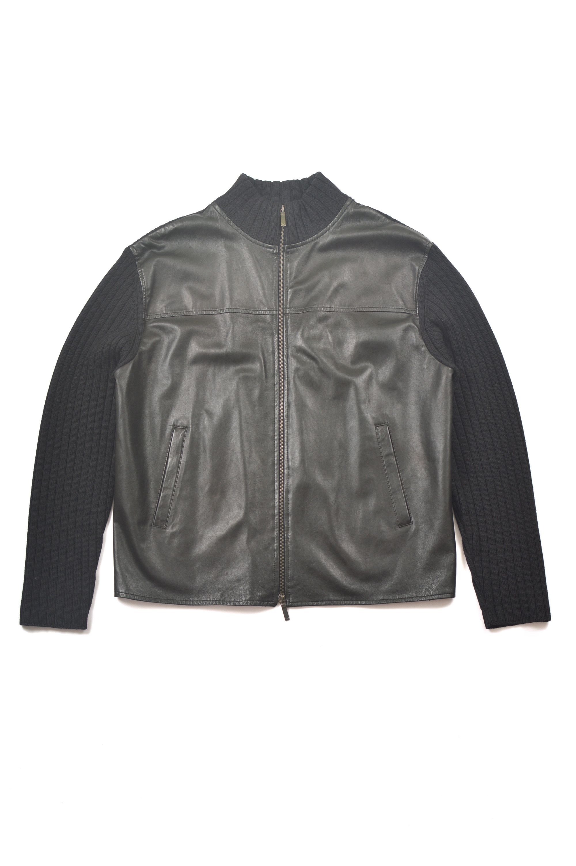 Faconnable Faconnable Merino Wool Front Lambskin Jacket Sweater Size US L / EU 52-54 / 3 - 1 Thumbnail