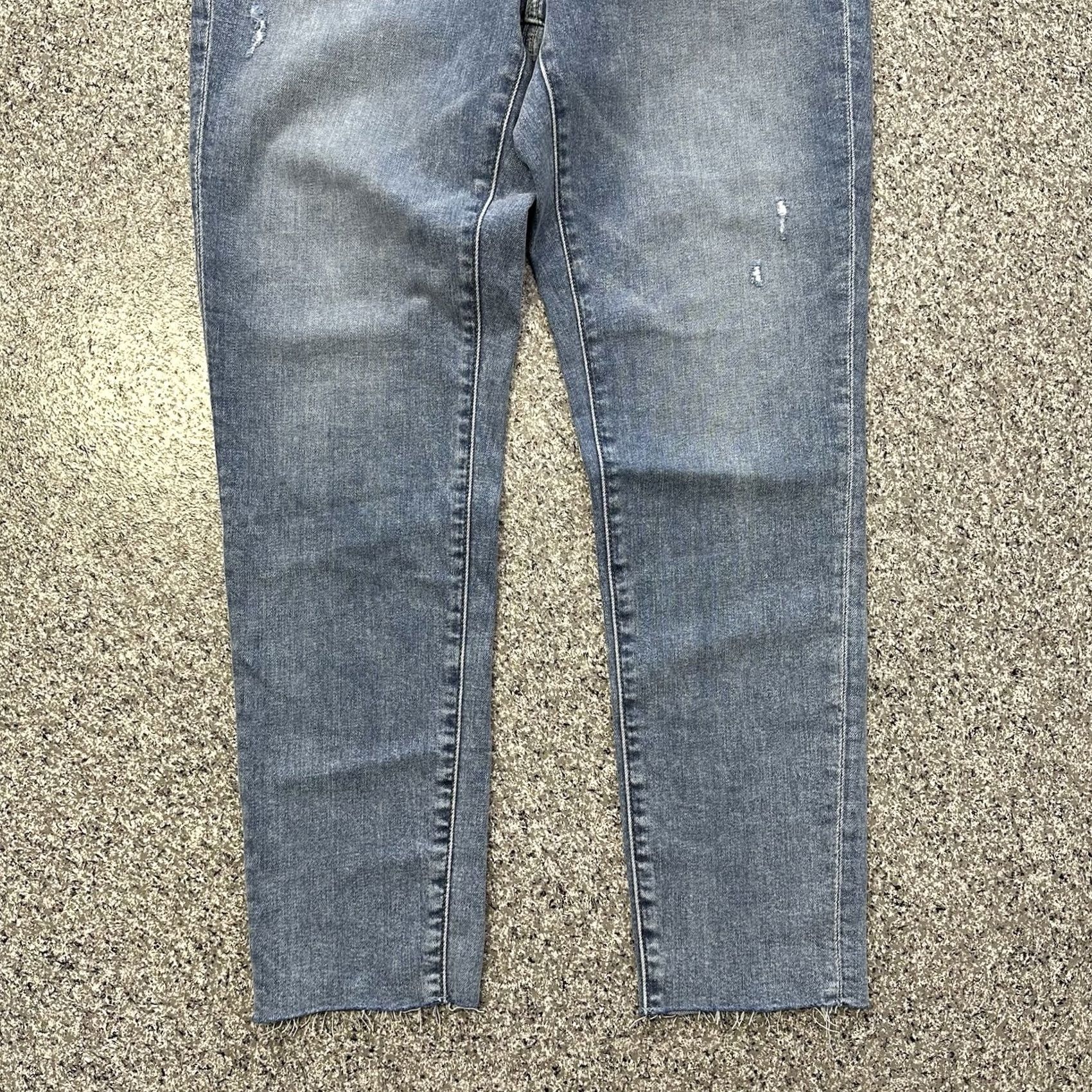 Loft VINTAGE LOFT Jeans Womens 6 28x27 Skinny High Rise Curvy Fit Stretch Raw Hem Blue Cotton Spandex Denim 5-Pocket Womens Jeans Size 28" / US 6 / IT 42 - 3 Thumbnail