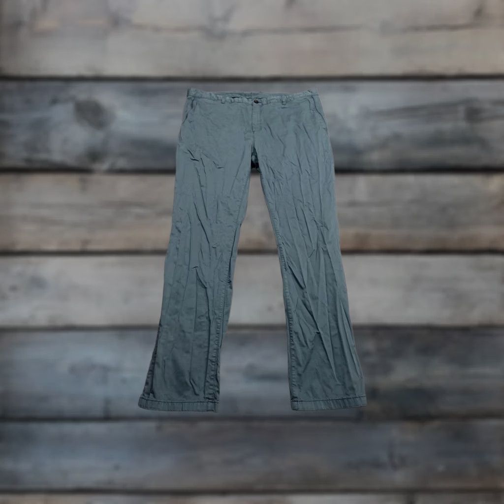 Vintage 32 Bar Blues Mens Chino Pants Regular 40x32 Green Casual Lightweight Stretch Pockets Zip Front Flat Front Vintage No Size US 40 / EU 56 - 1 Thumbnail