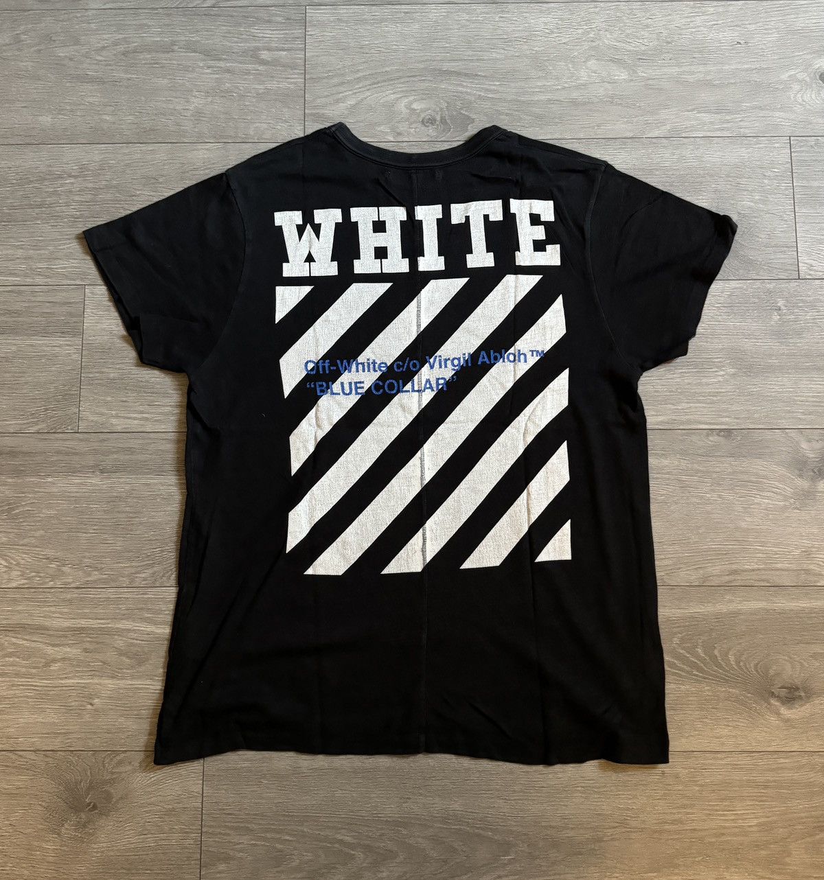 Off-White Off-White Black “Blue Collar” Tee Size US M / EU 48-50 / 2 - 4 Thumbnail
