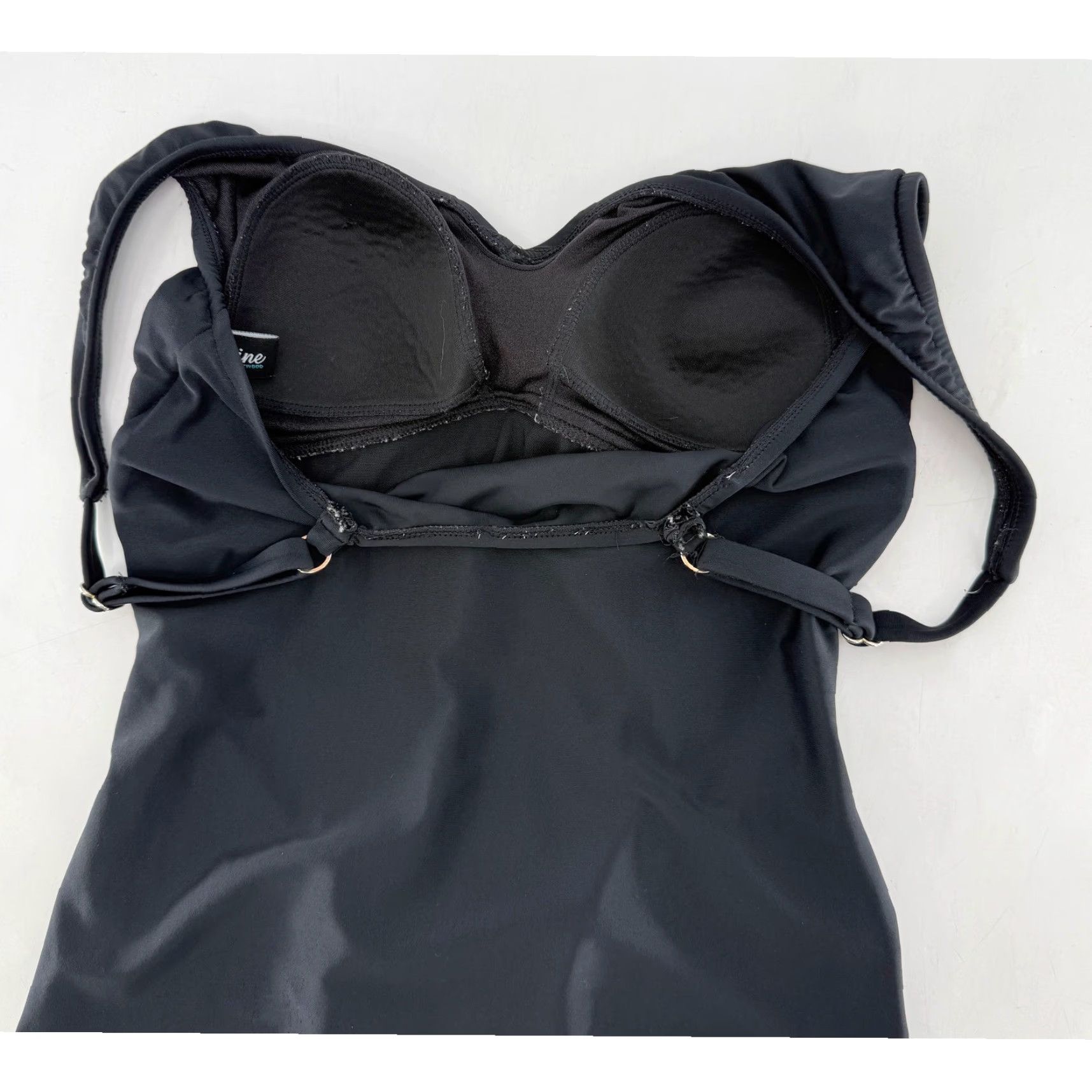 Vintage Maxine of Hollywood Black Ruched One Piece Swimsuit Size 8 Size ONE SIZE - 6 Thumbnail