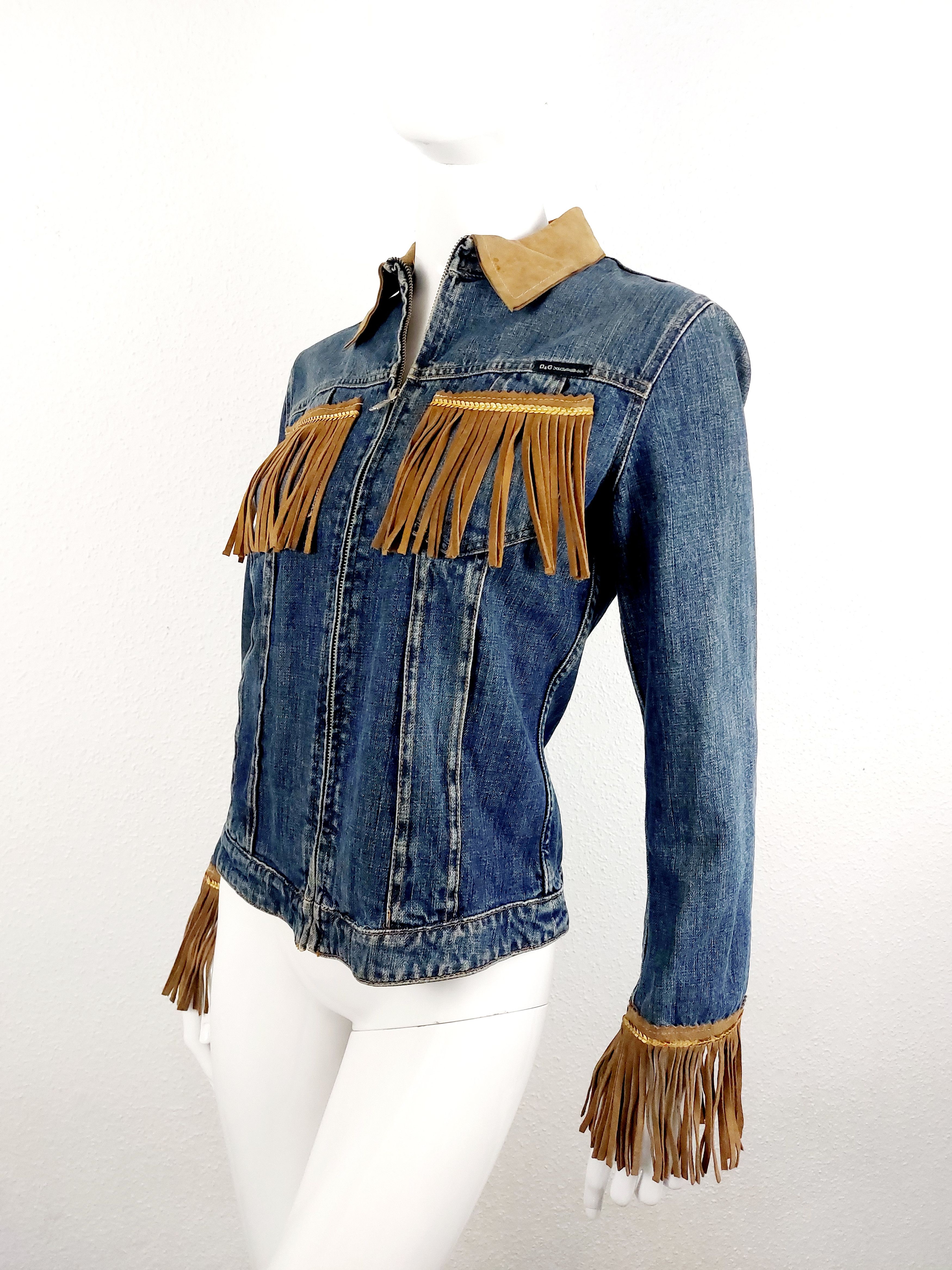 Dolce & Gabbana Dolce and Gabbana D&G Leather Frige Cowboy Jacket Size M / US 6-8 / IT 42-44 - 9 Thumbnail