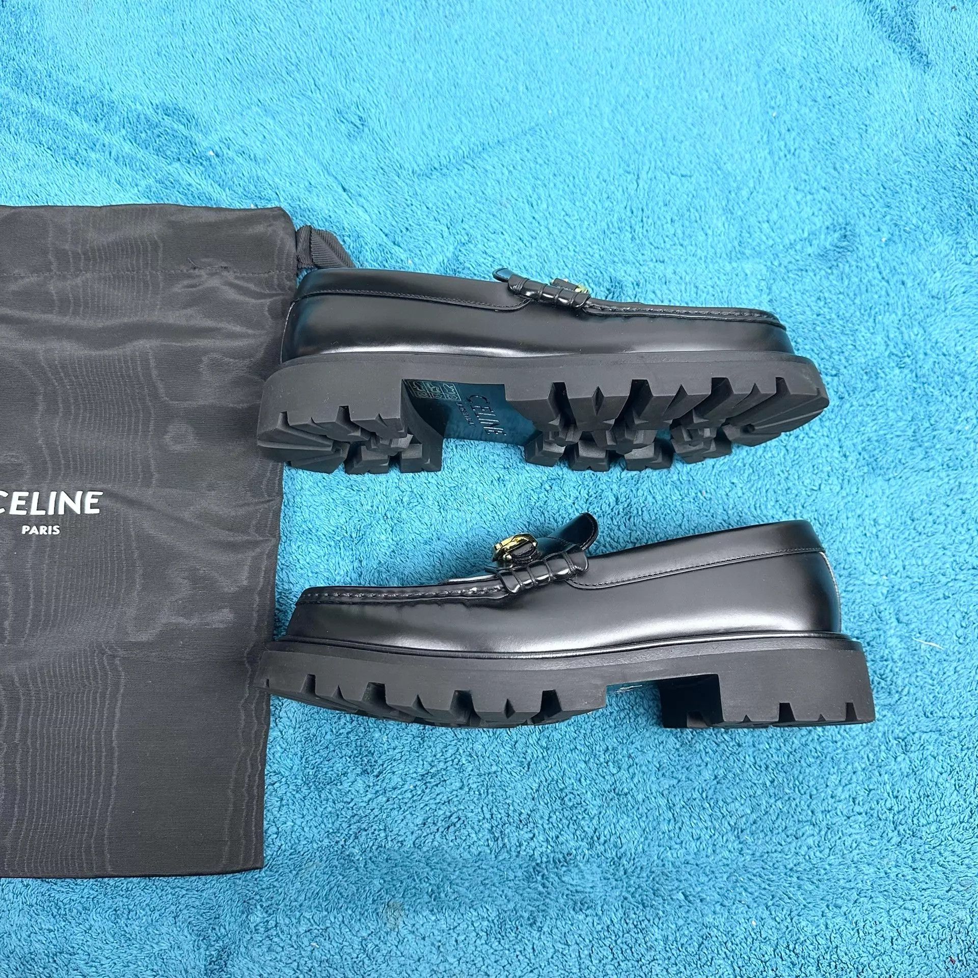 Celine CELINE Chain Tassel Split Leather Loafer Black 36 Size US 5.5 / IT 35.5 - 2 Thumbnail
