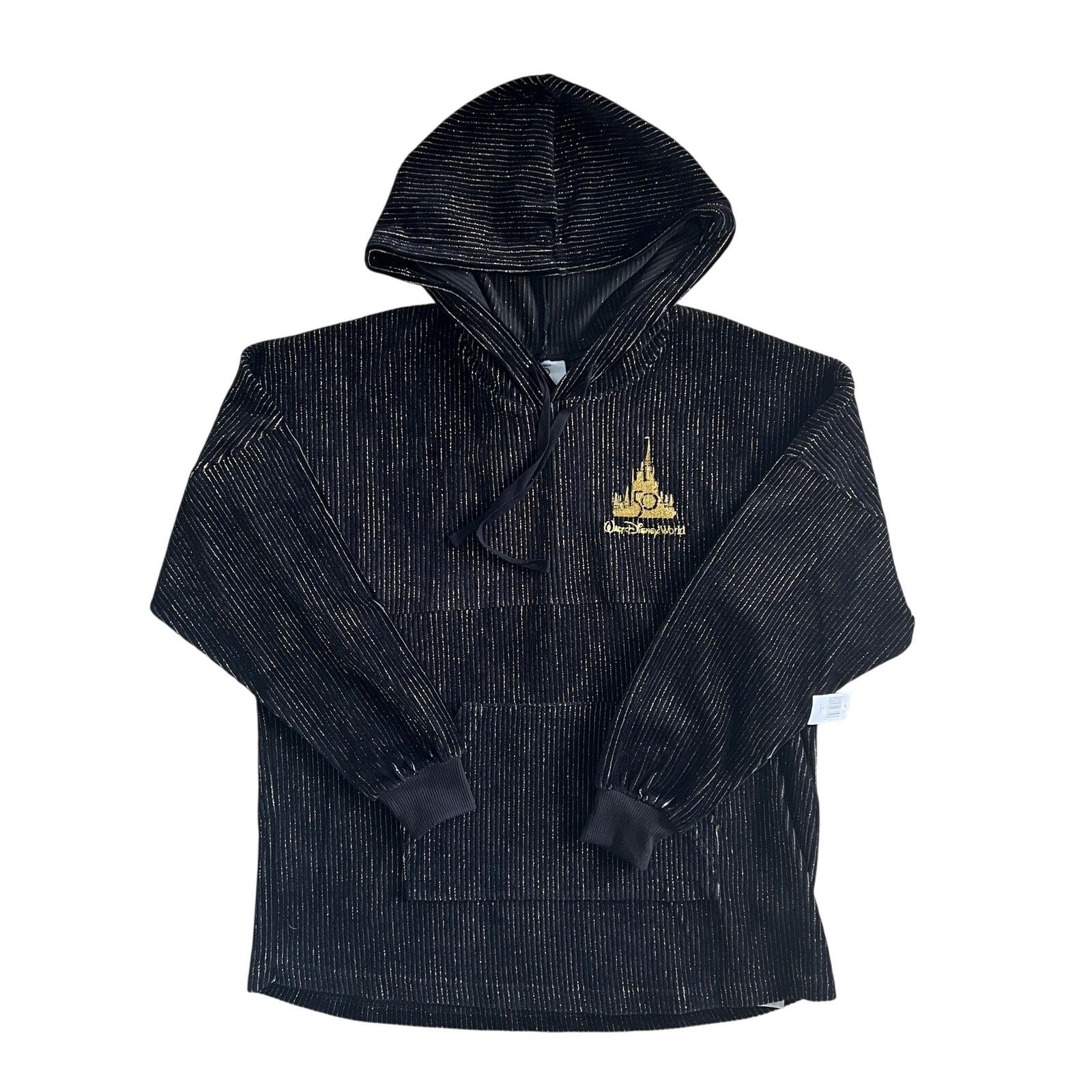 Disney Disney Luxe Velour Spirit Jersey Hoodie BlackGold Size L NWT Size L / US 10 / IT 46 - 1 Thumbnail