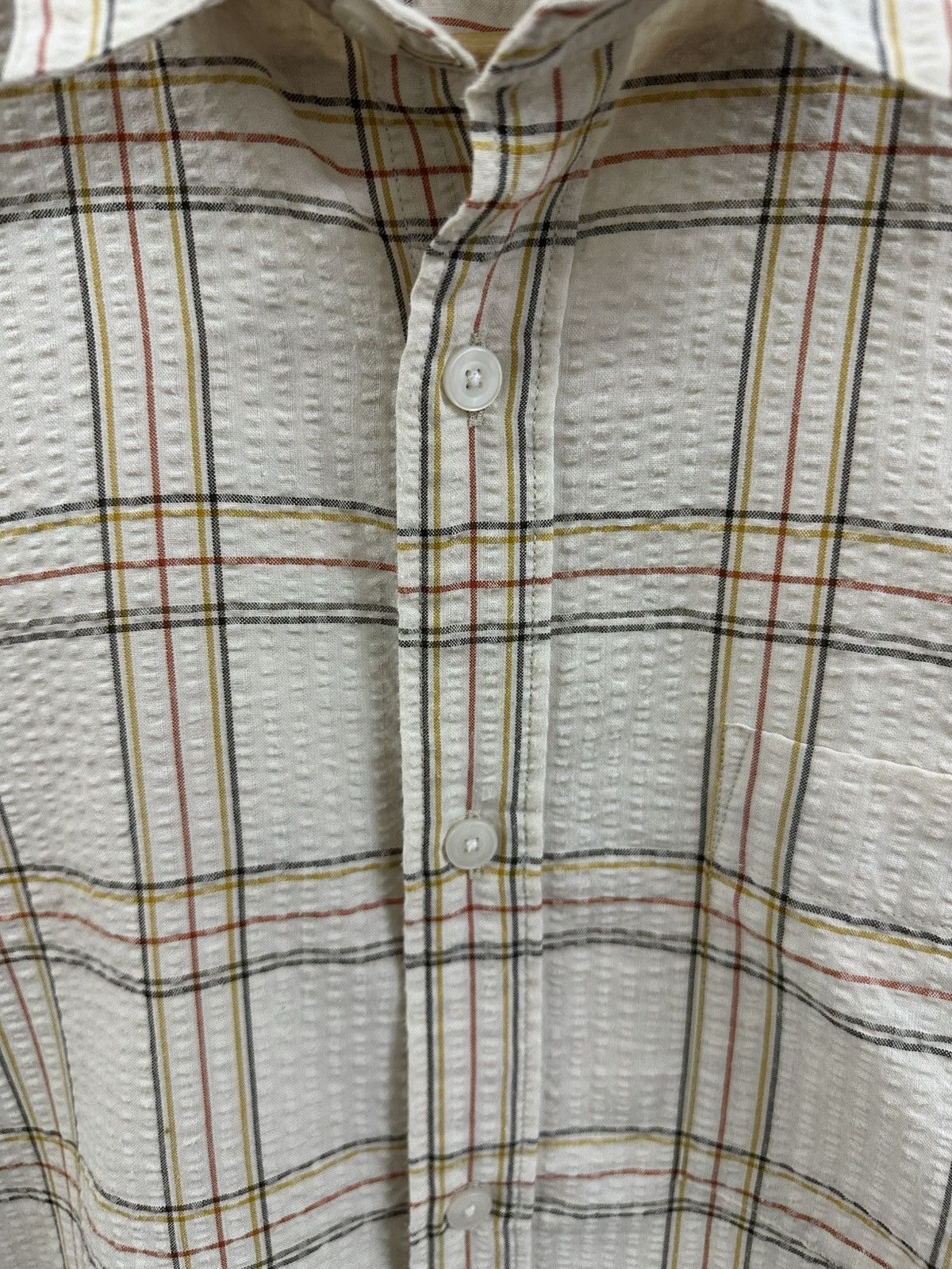 JW Anderson × Uniqlo Rare Beautiful JW Anderson Uniqlo Casual Check Beige Shirt Size US M / EU 48-50 / 2 - 6 Thumbnail
