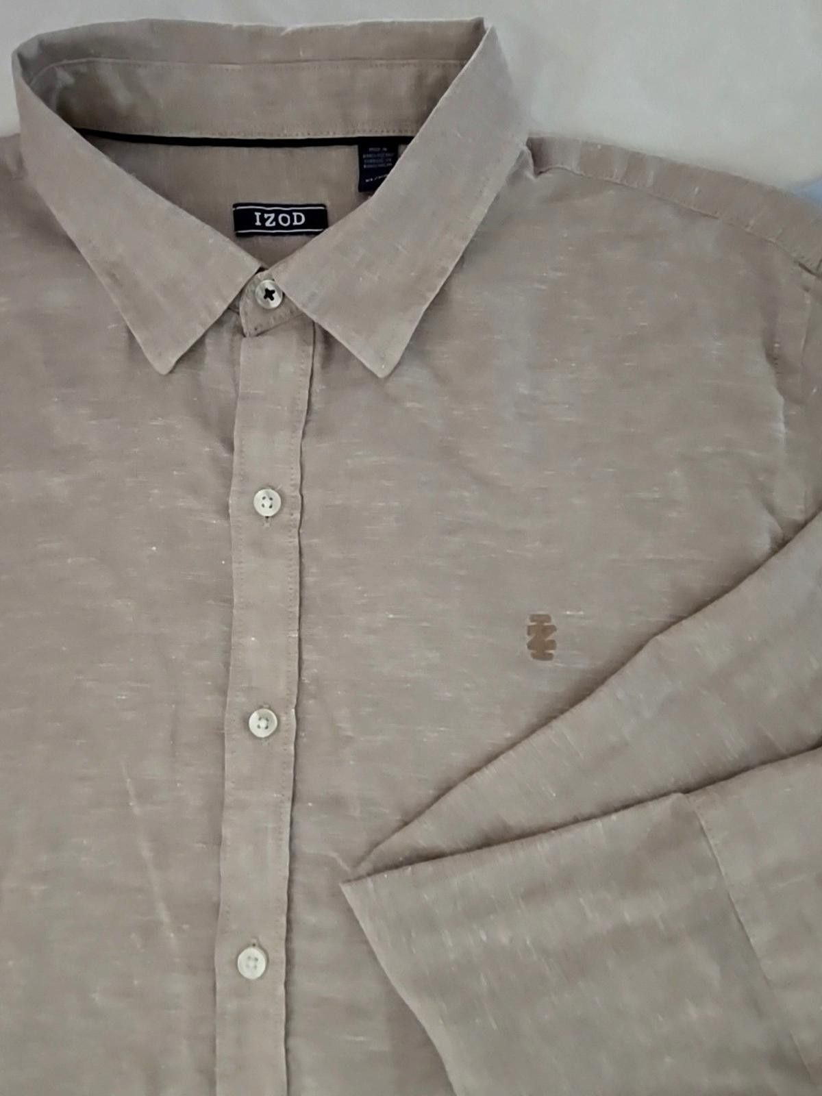 Izod IZOD Mens XL Shirts Linen Long Sleeve Casual Button Up Size US XL / EU 56 / 4 - 3 Thumbnail