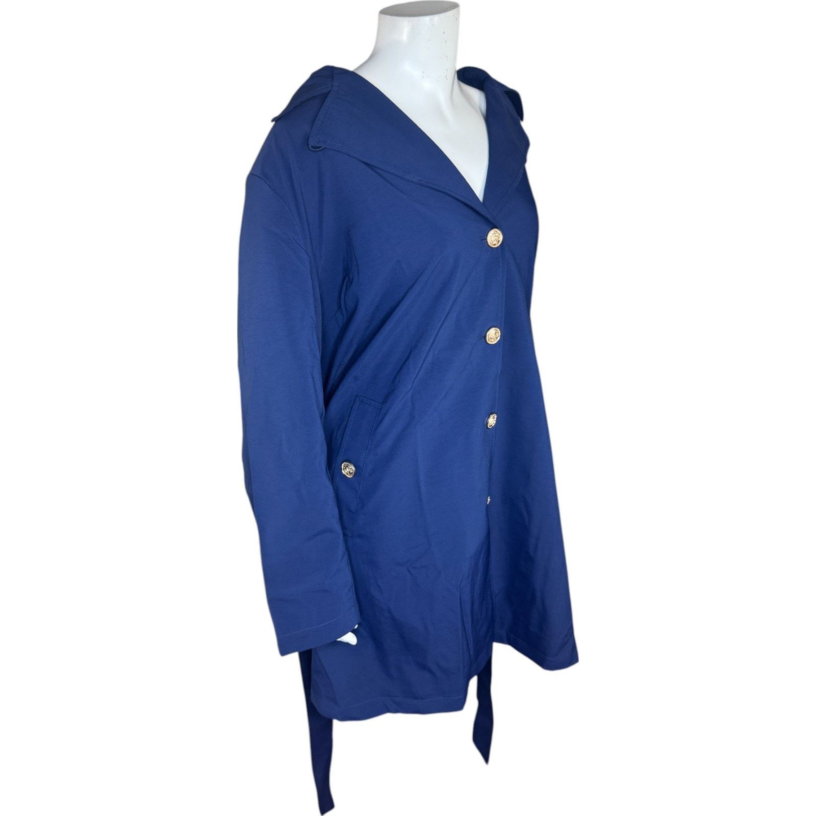 Other Dennis BassoWater Resistant Trench Coat Navy Large Petite Size L / US 10 / IT 46 - 6 Thumbnail